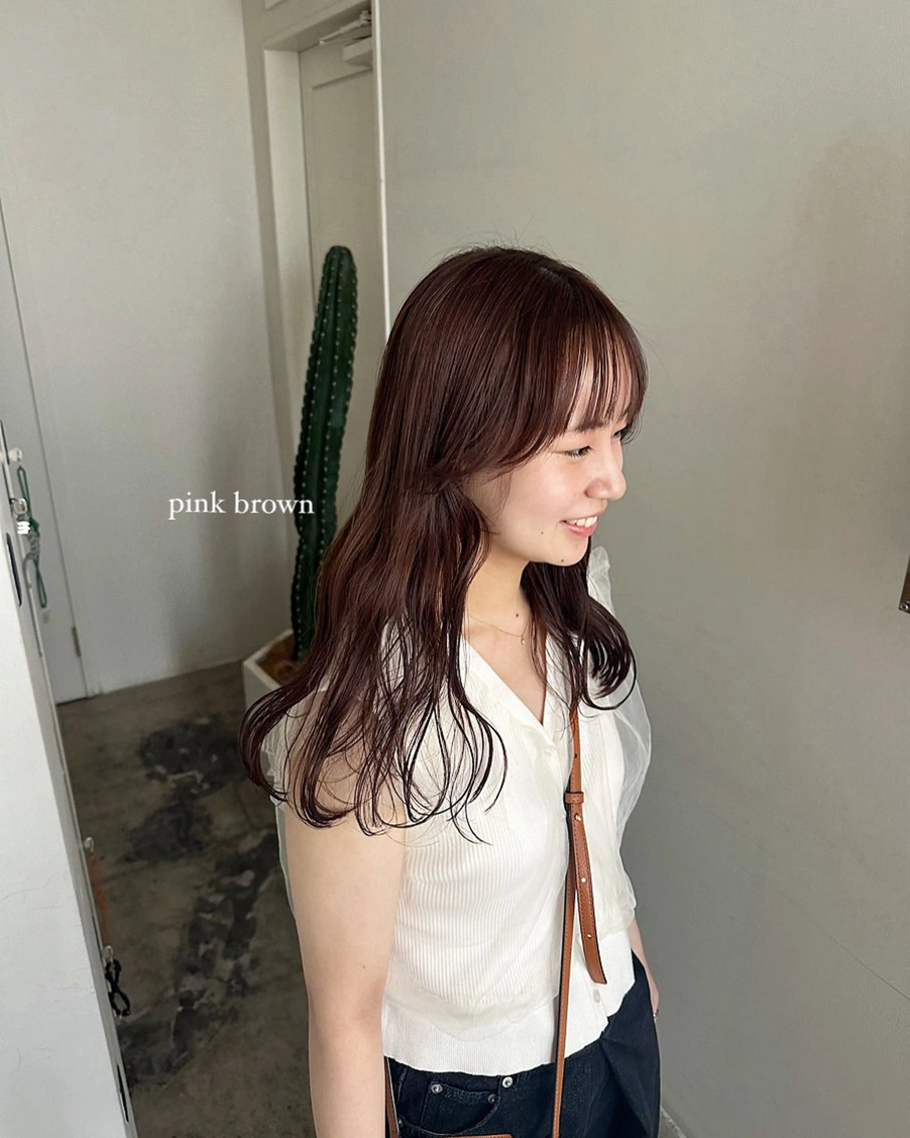 ロング カラー ブラウンカラー ピンクカラー ピンクブラウン カット ヘアカラー トリートメント 髪質改善/似合わせ カラー/レイヤーのヘアスタイル