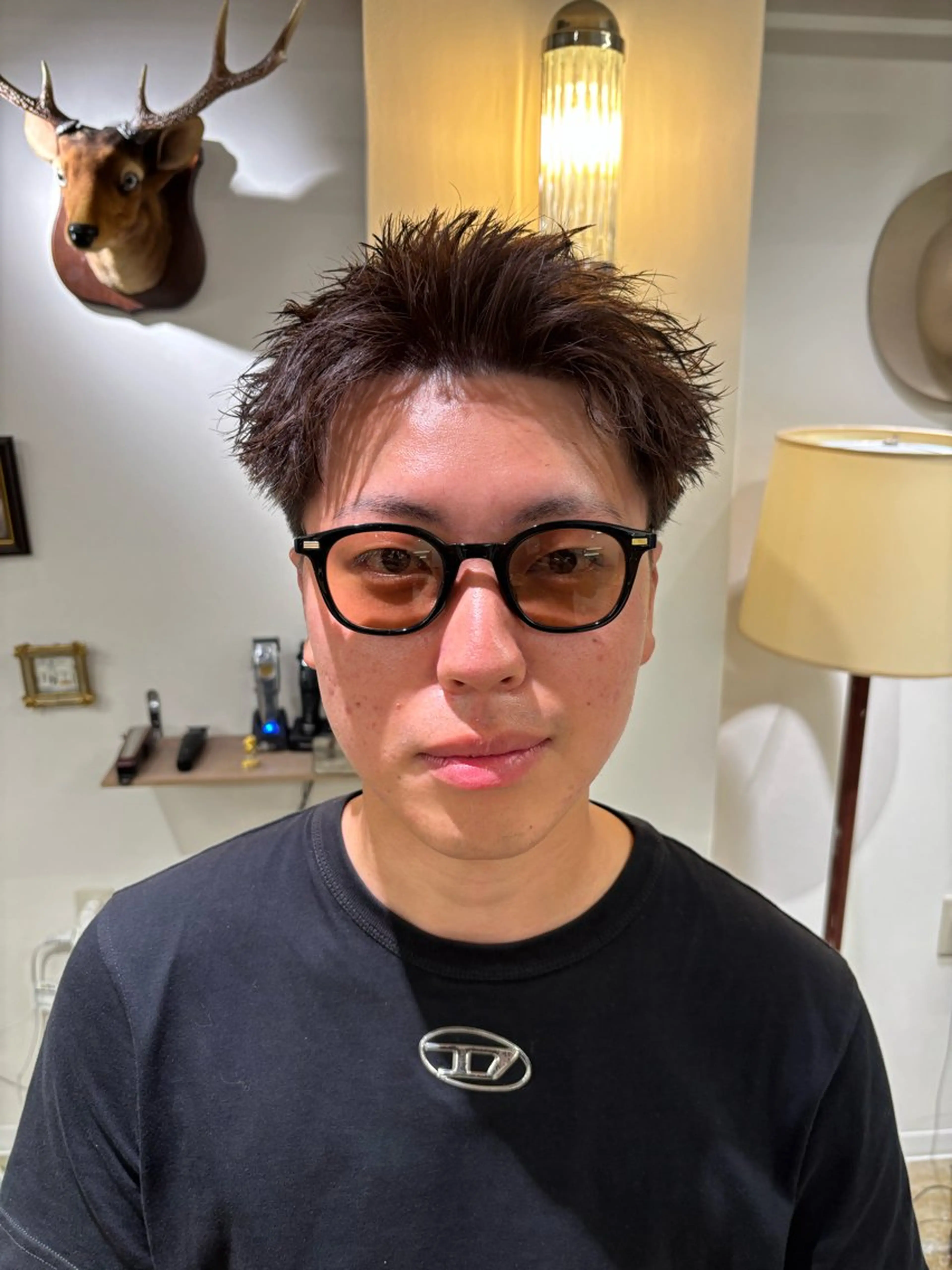 メンズ フェードカット メンズパーマ メンズショート スパイキーショート Maison for men 心斎橋店所属・メンズパーマ/カット 山口健太郎のヘアスタイル