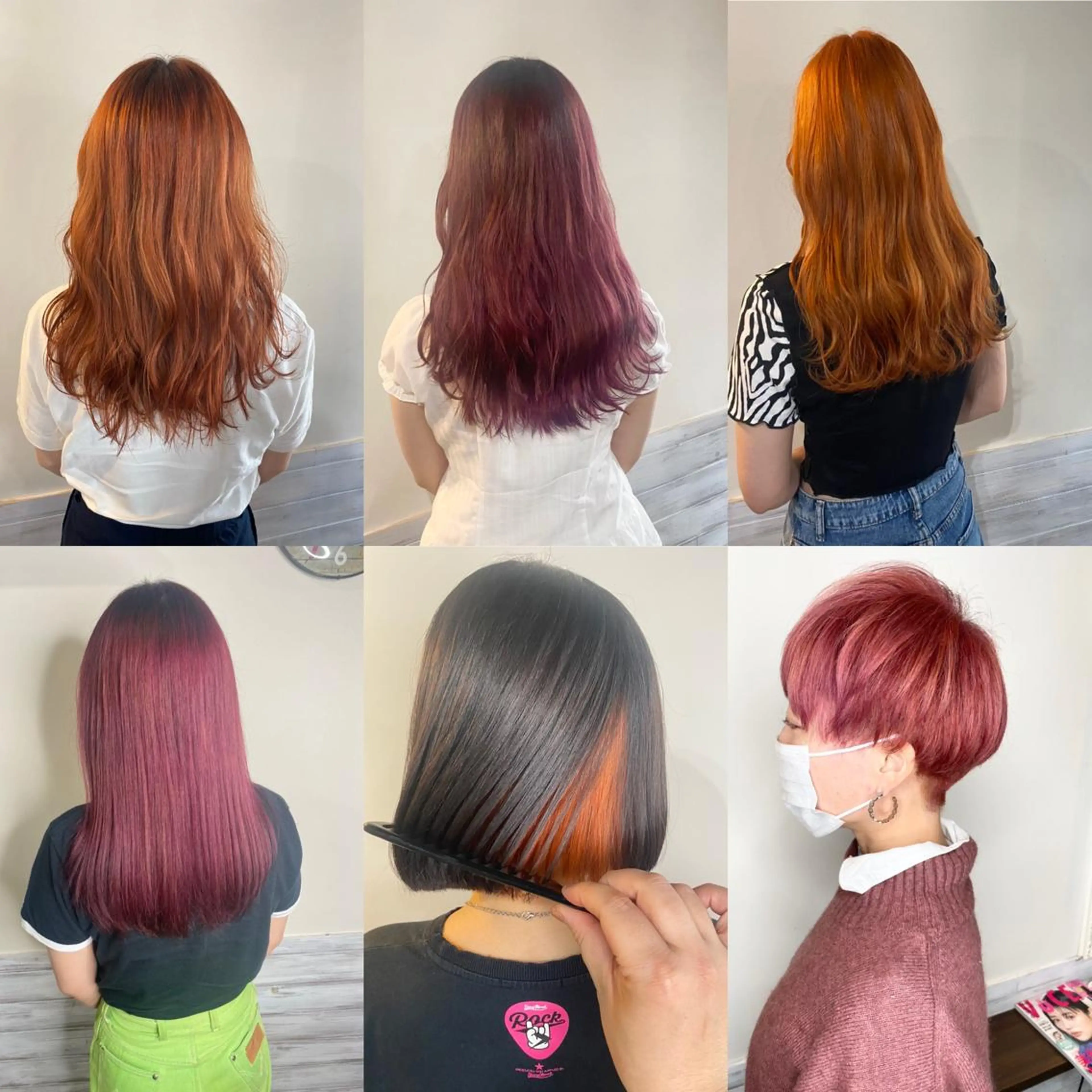 ミディアム カラー オレンジ ピンクカラー ヘアカラー 店長 奈須 雄紀のヘアスタイル