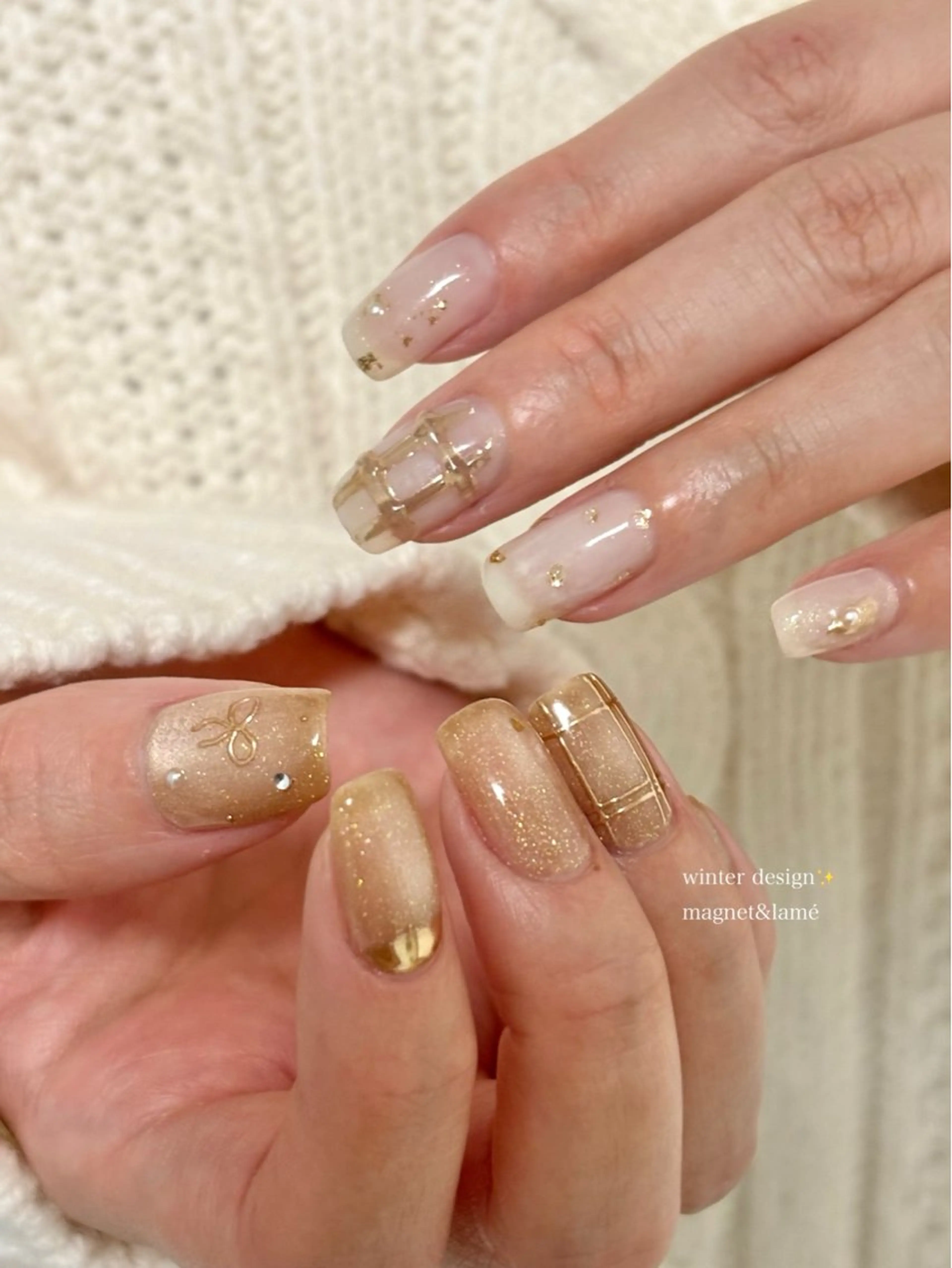 ネイル 成人式 ハート マグネットネイル ワンカラーネイル リボン ハンドネイル Lull ネイル/ HBL/ハンドケアのネイルデザイン