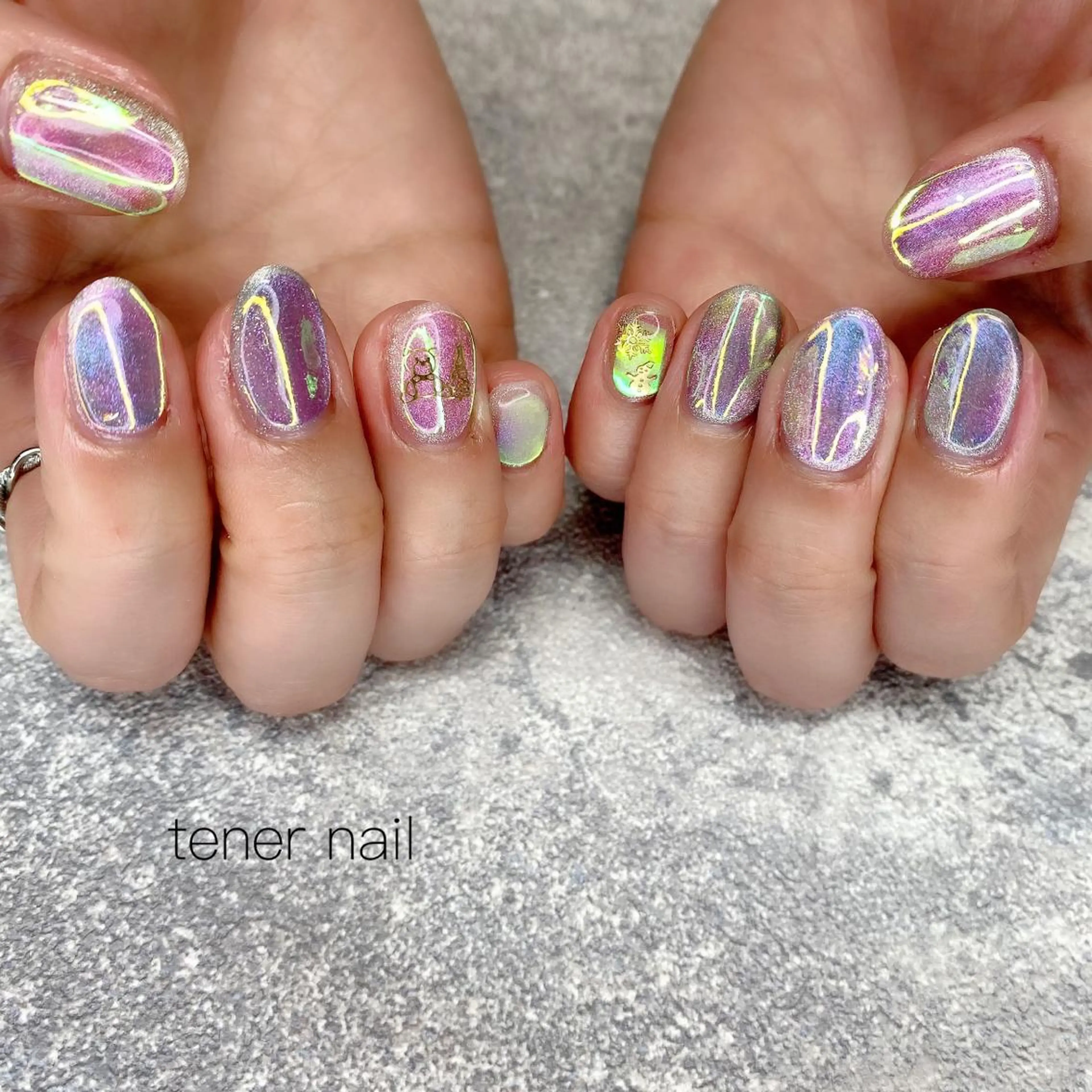 ネイル 氷ネイル・うるうるネイル tener  nail  テネルネイル所属・テネルネイル tener nailのネイルデザイン