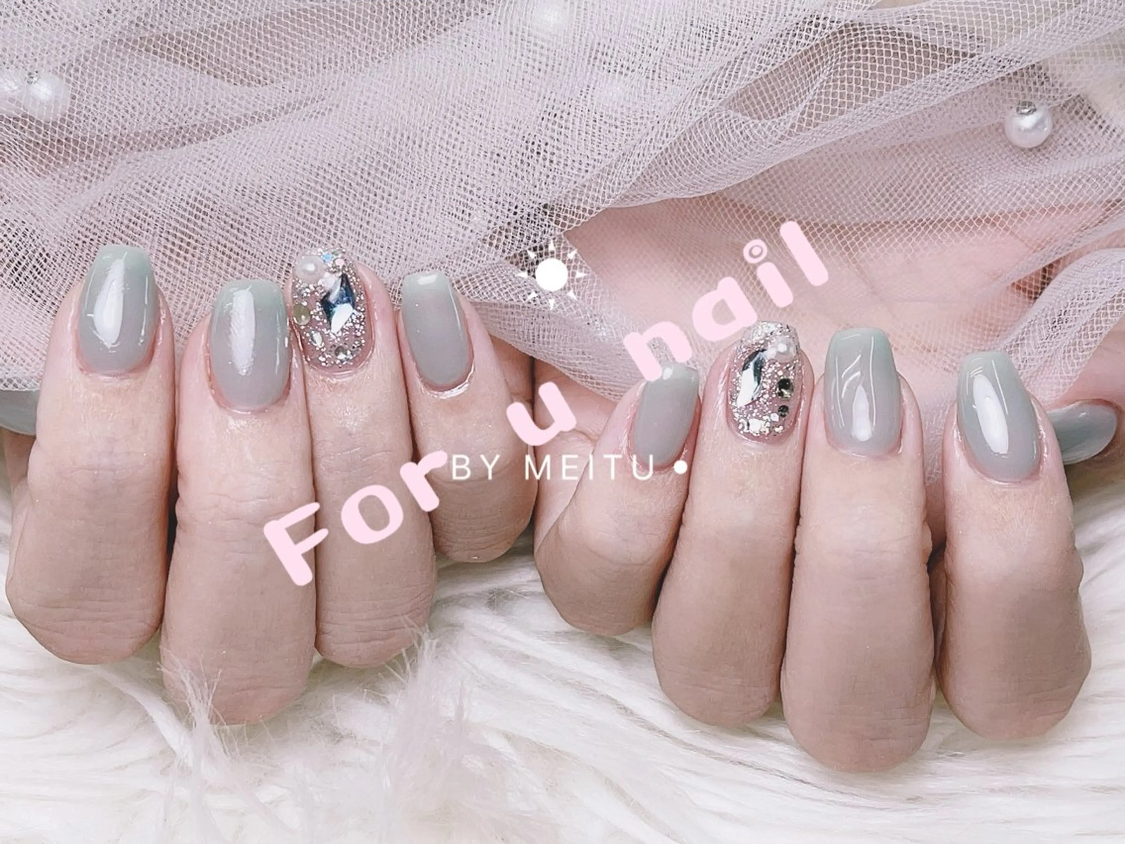 メンズ ネイル アートネイル フレンチネイル ジェルネイル キラキラネイル パラジェル Bloom スカルプ専門店のネイルデザイン