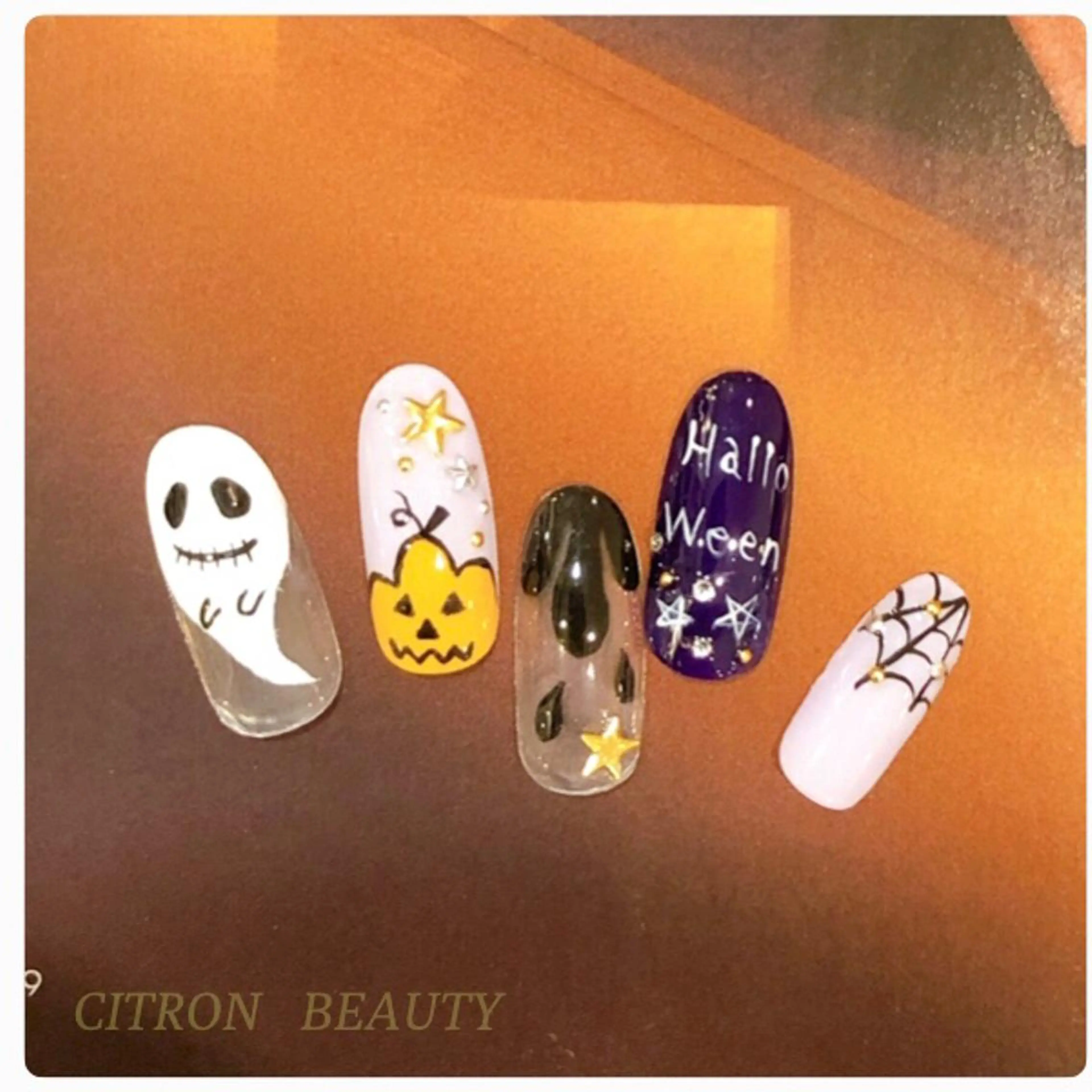 ネイル ハロウィン ネイルチップ CITRON NAIL💅練習生のネイルデザイン