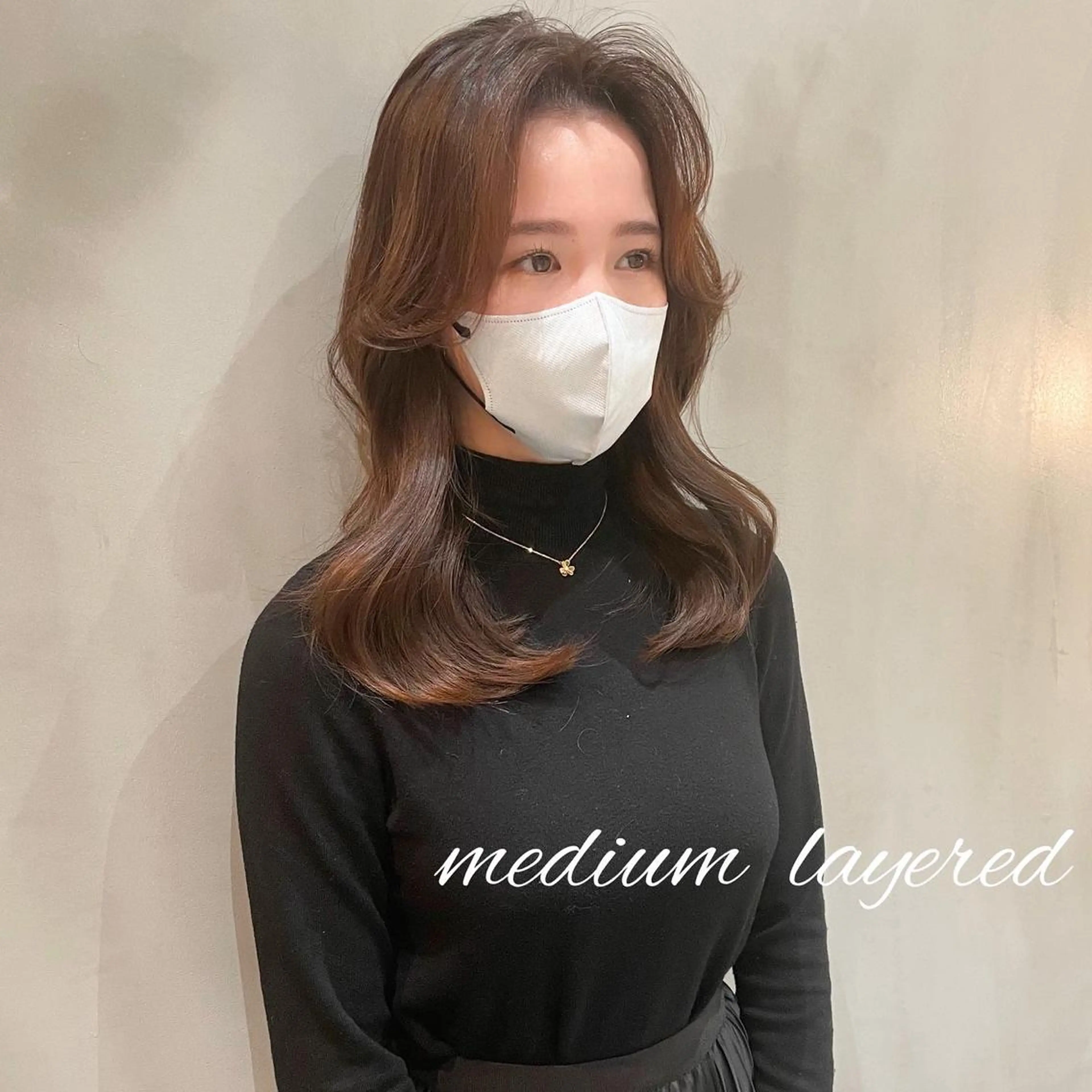 ミディアム ミディアムレイヤー 韓国風ヘア レイヤーカット カット トリートメント LOMA🇰🇷 銀座クボタのヘアスタイル