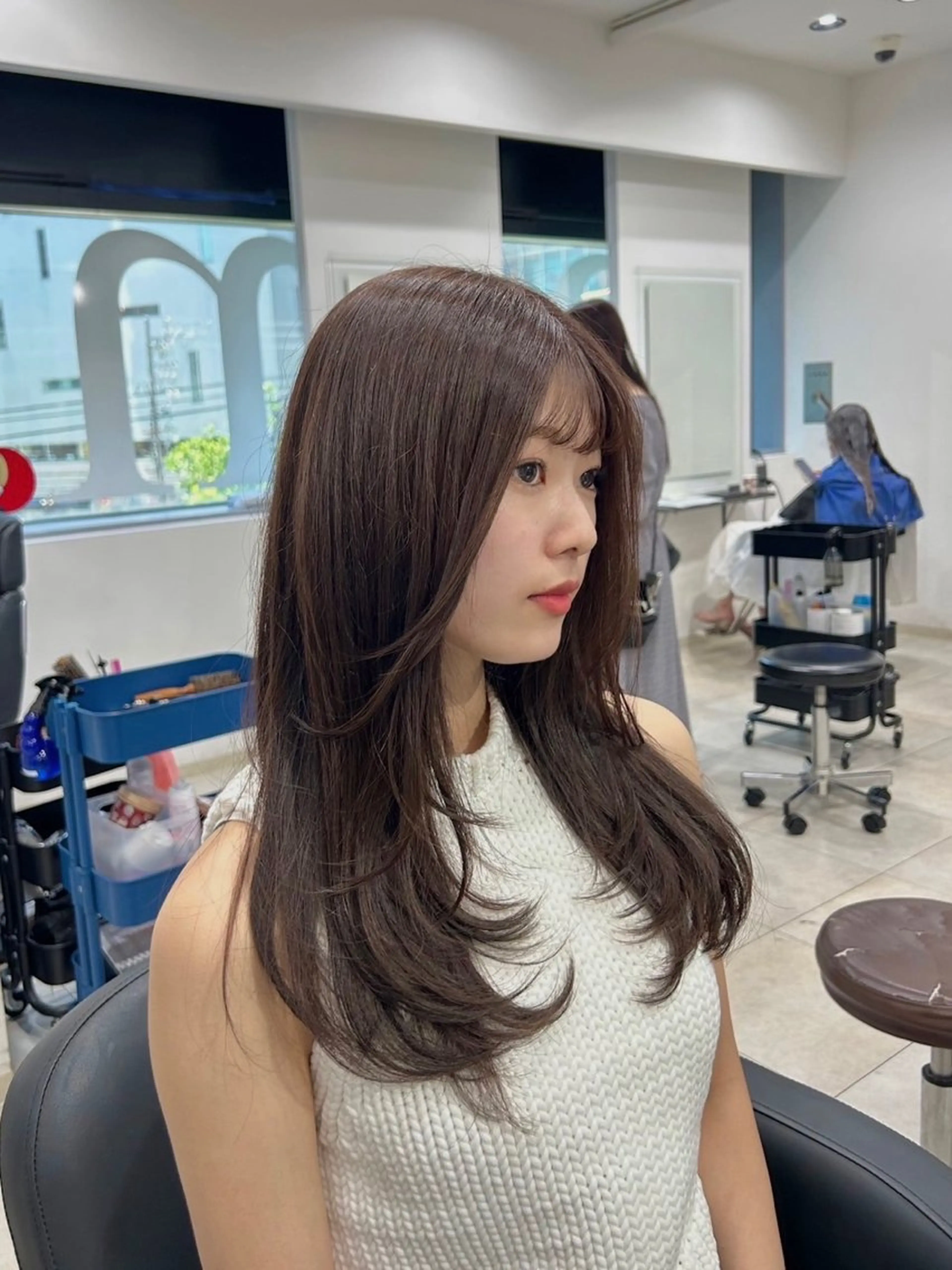 セミロング カットモデル/ 透明感ヘア/成瀬裕介のヘアスタイル