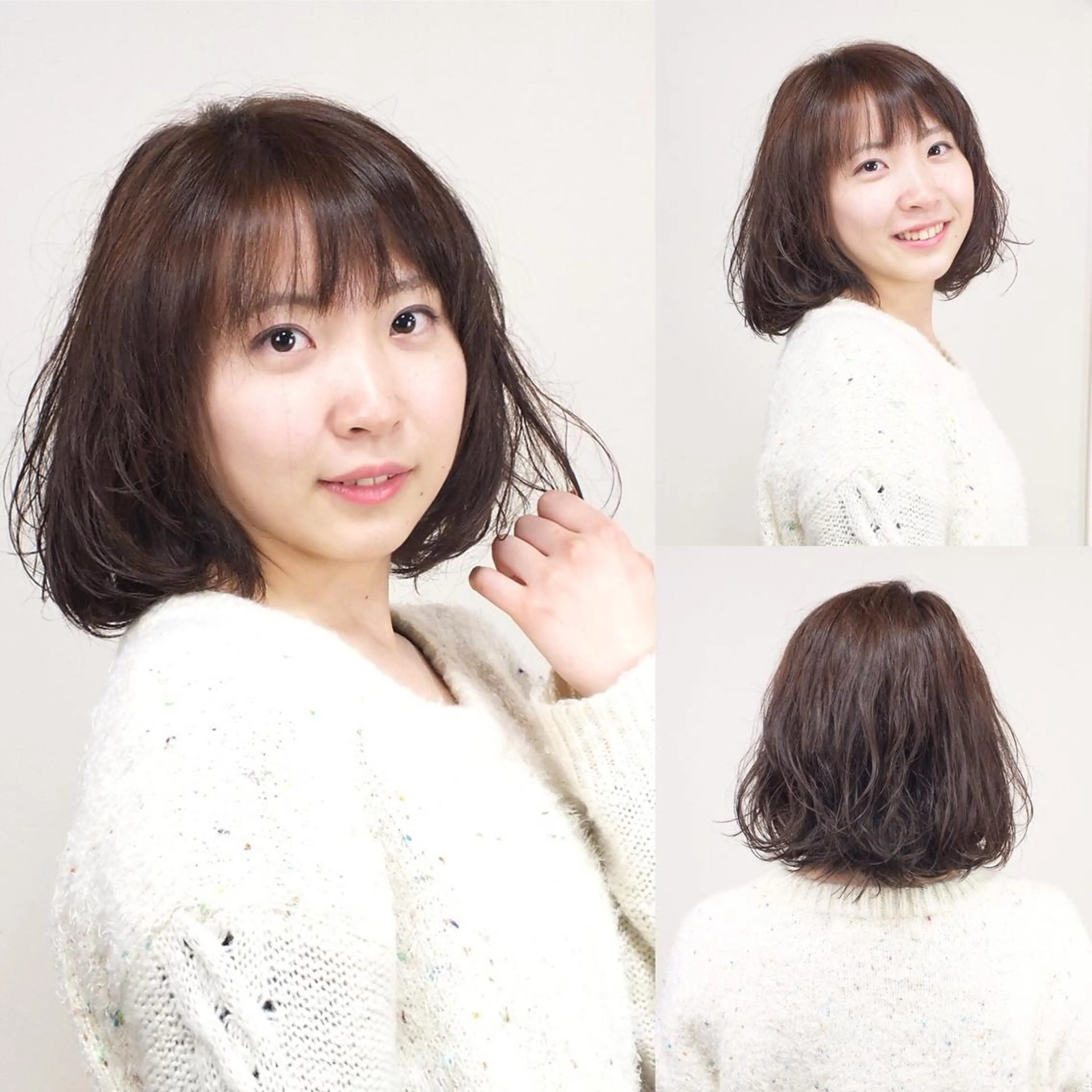 ミディアム パーマ ボブ カット パーマ トリートメント 横田  尚登のヘアスタイル