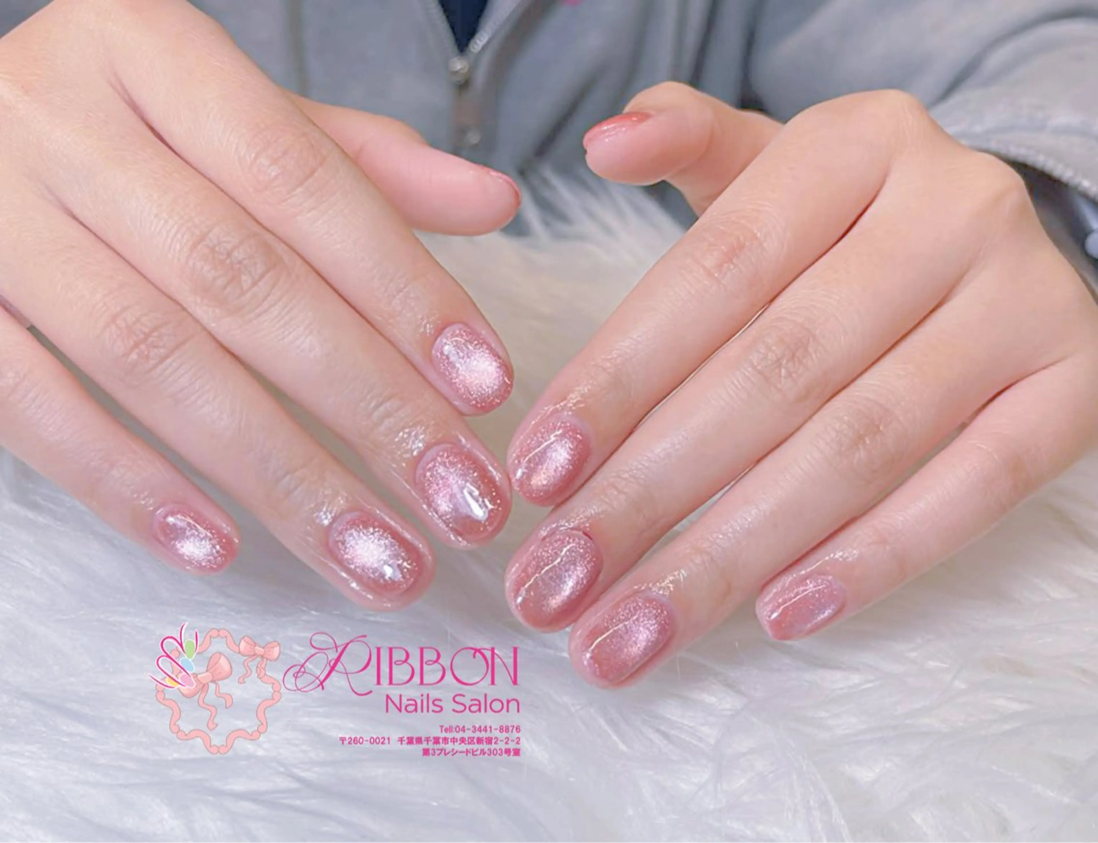ネイル フレンチネイル ジェルネイル マグネットネイル 持ち込み ニュアンスネイル ハンドネイル Ribbonnail salonのネイルデザイン