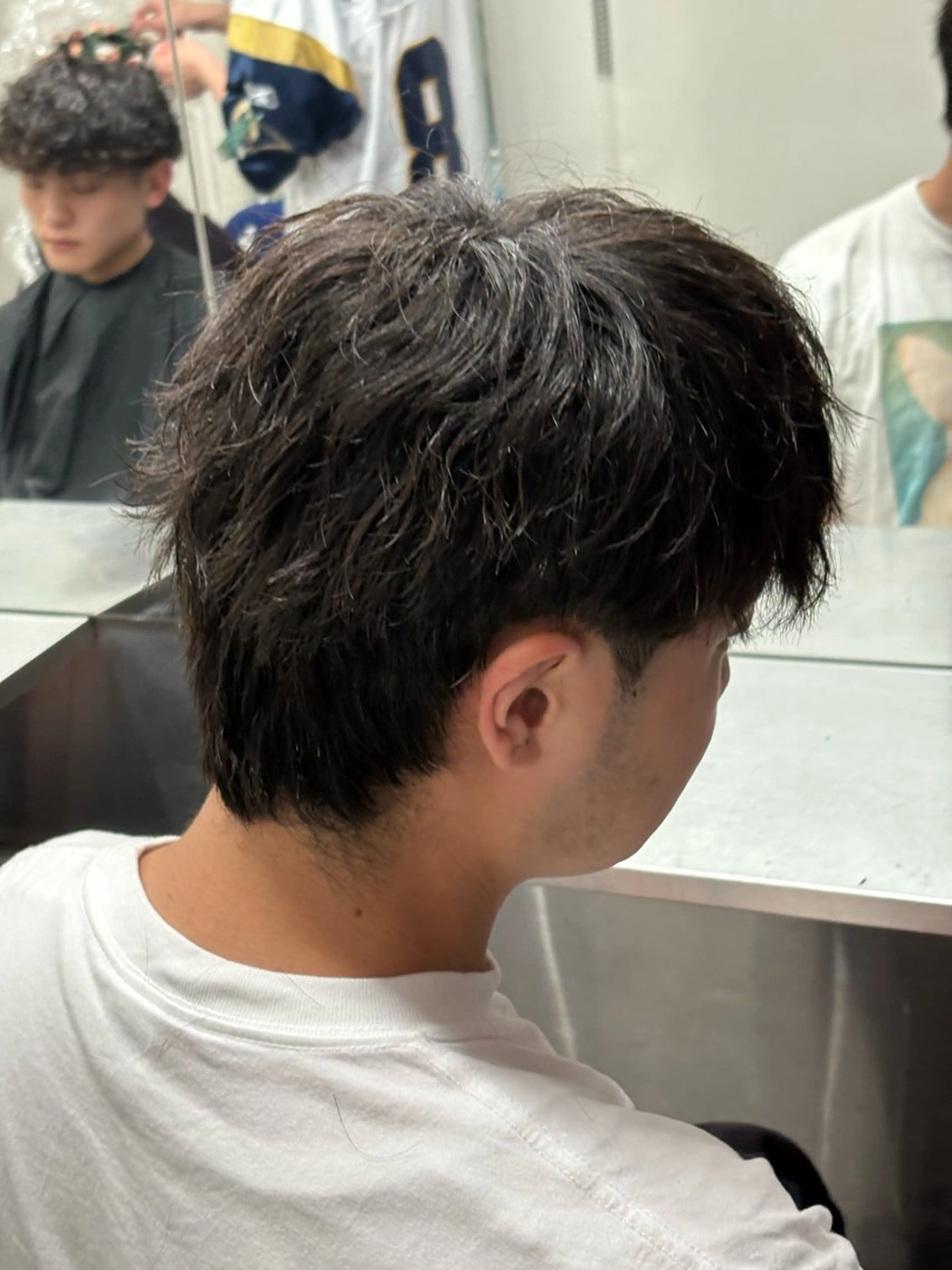 ミディアム カラー パーマ メンズ カット ヘアセット メンズパーマ特化 🔥韓国ヘア職人🔥のヘアスタイル