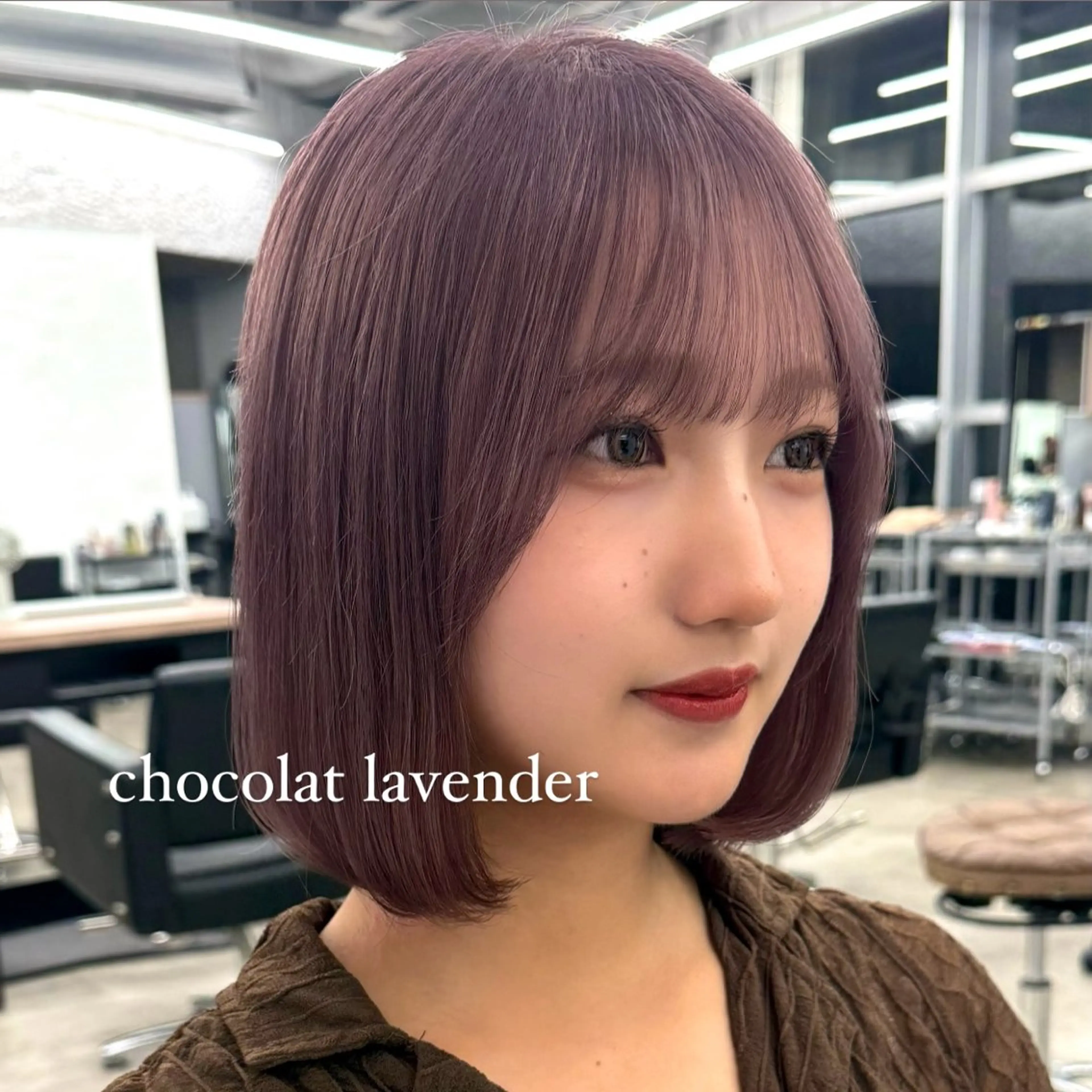 ショート カラー ヘアアレンジ ブリーチ ラベンダーカラー ボブ/レイヤー/ 艶髪/HANA💗のヘアスタイル