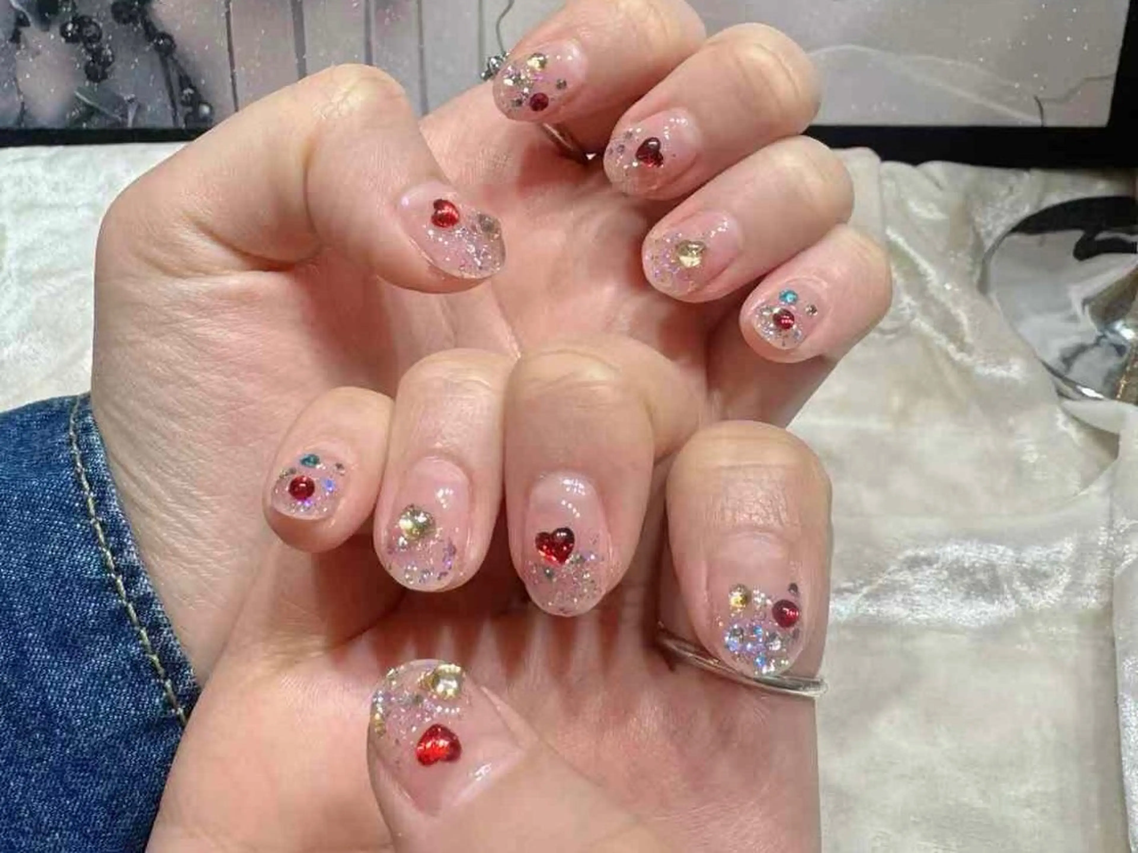 ネイル アートネイル フットネイル ジェルネイル ハート マグネットネイル Babarla　Nail　Salon所属・babarla Nailのネイルデザイン