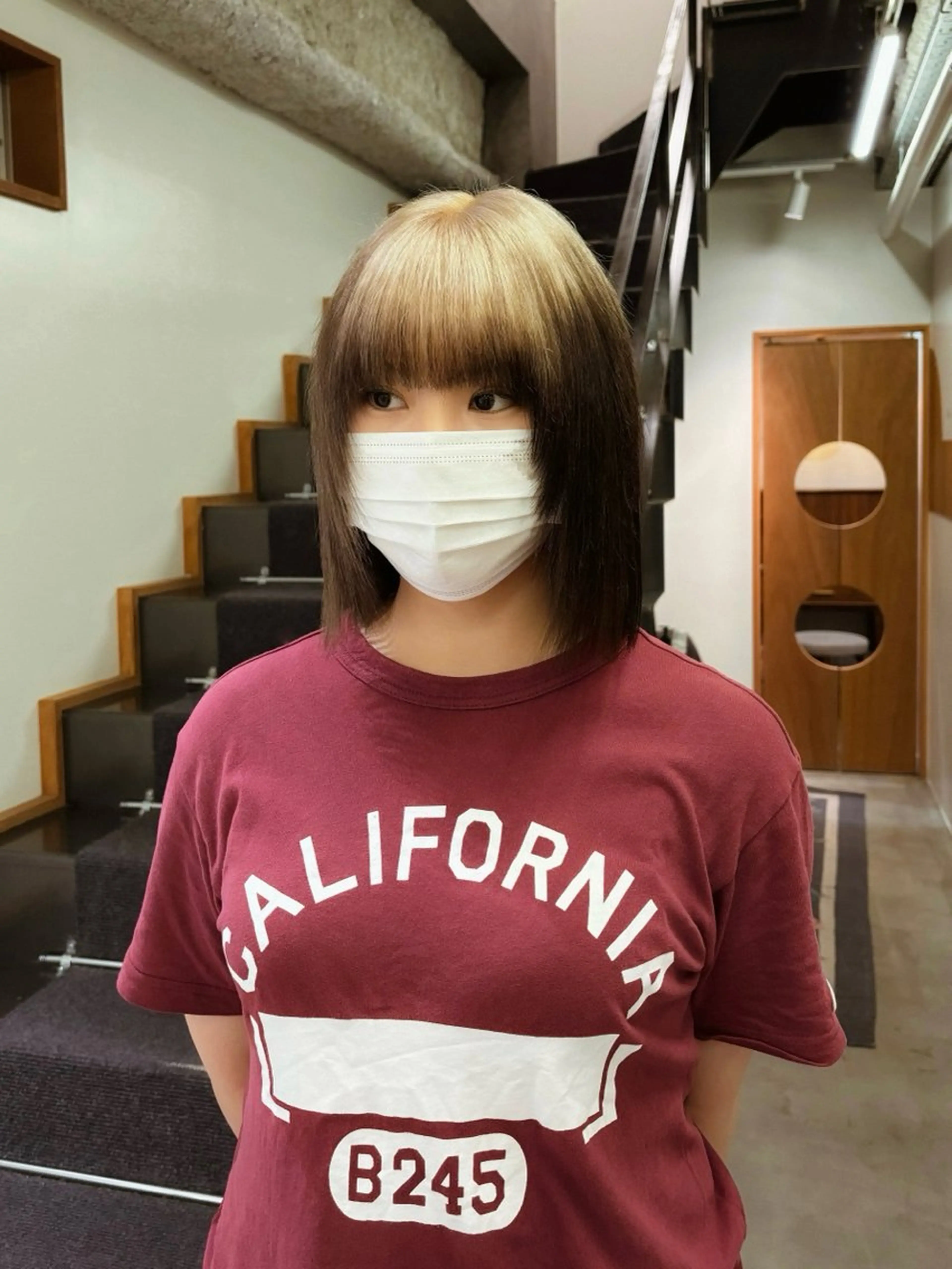 ミディアム カラー 菱田 愛果のヘアスタイル