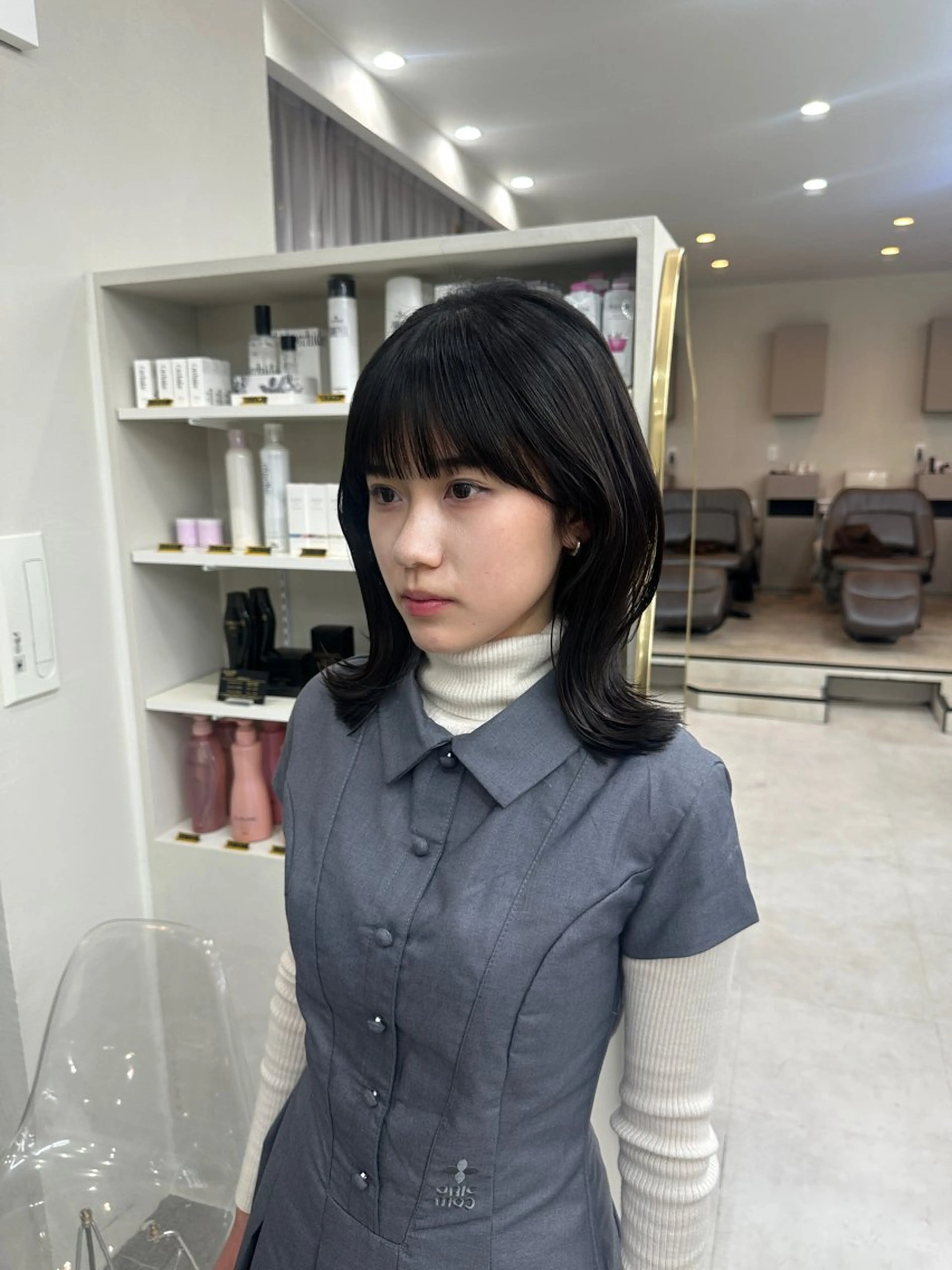 ミディアム カラー カット ヘアカラー Aura所属・丸山 心 / 艶カラーのヘアスタイル