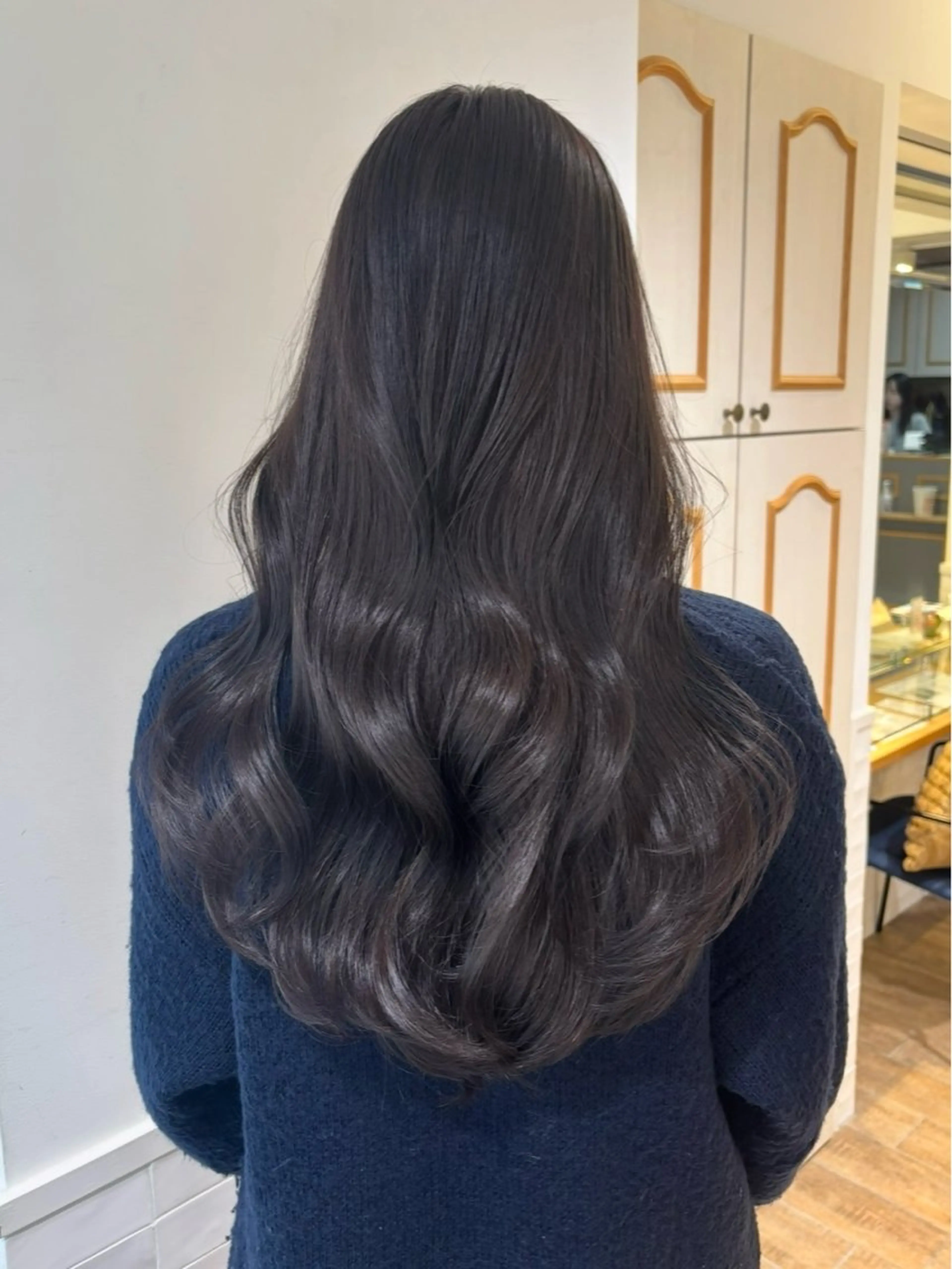 ロング カラー ブリーチ 透明感カラー グレージュ ブリーチなしカラー 顔周りカット カット ヘアカラー トリートメント 横浜/レイヤーカット /韓国ヘア/佐藤記正のヘアスタイル