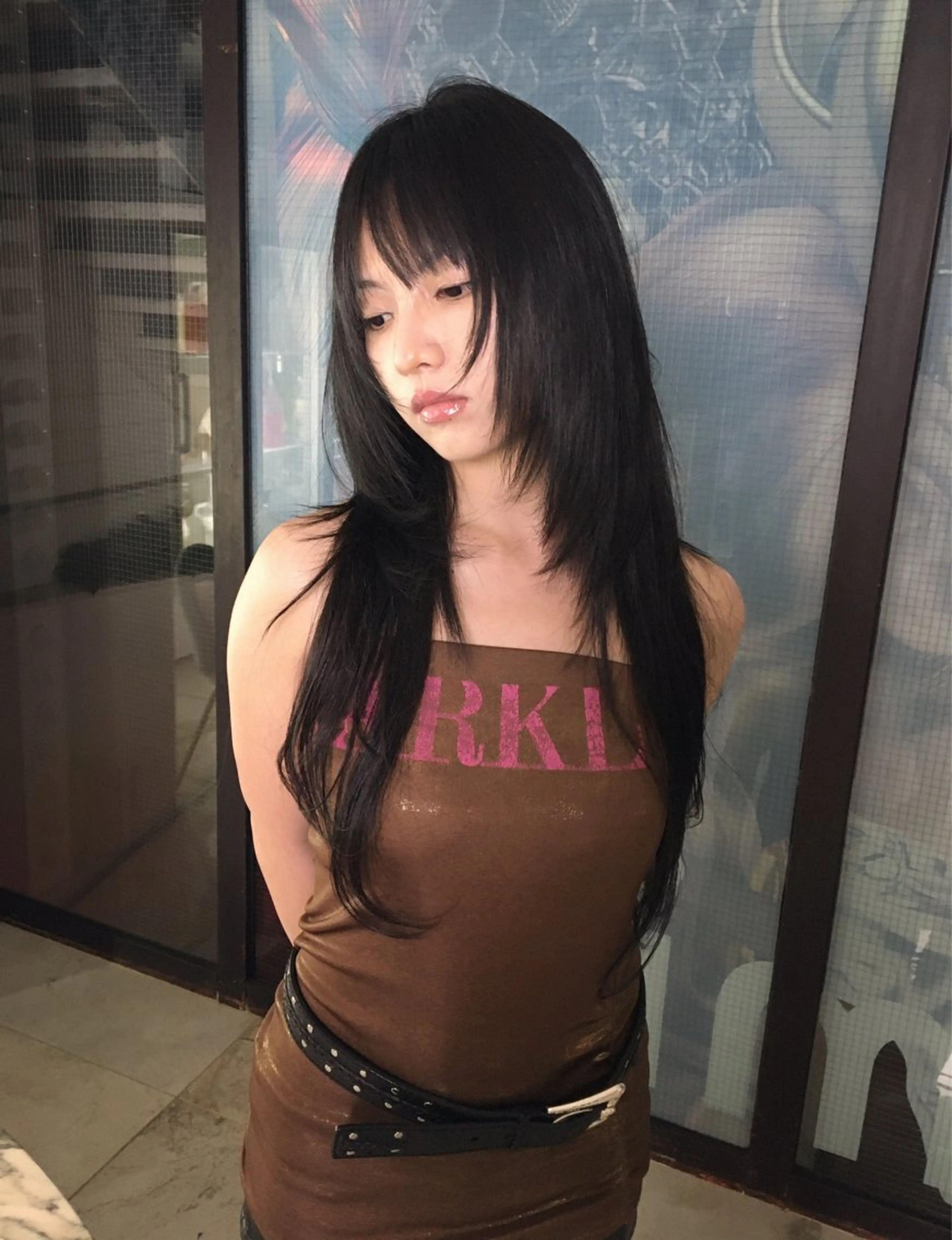 ロング ヘアカラー トリートメント Hanaka @hwndorのヘアスタイル