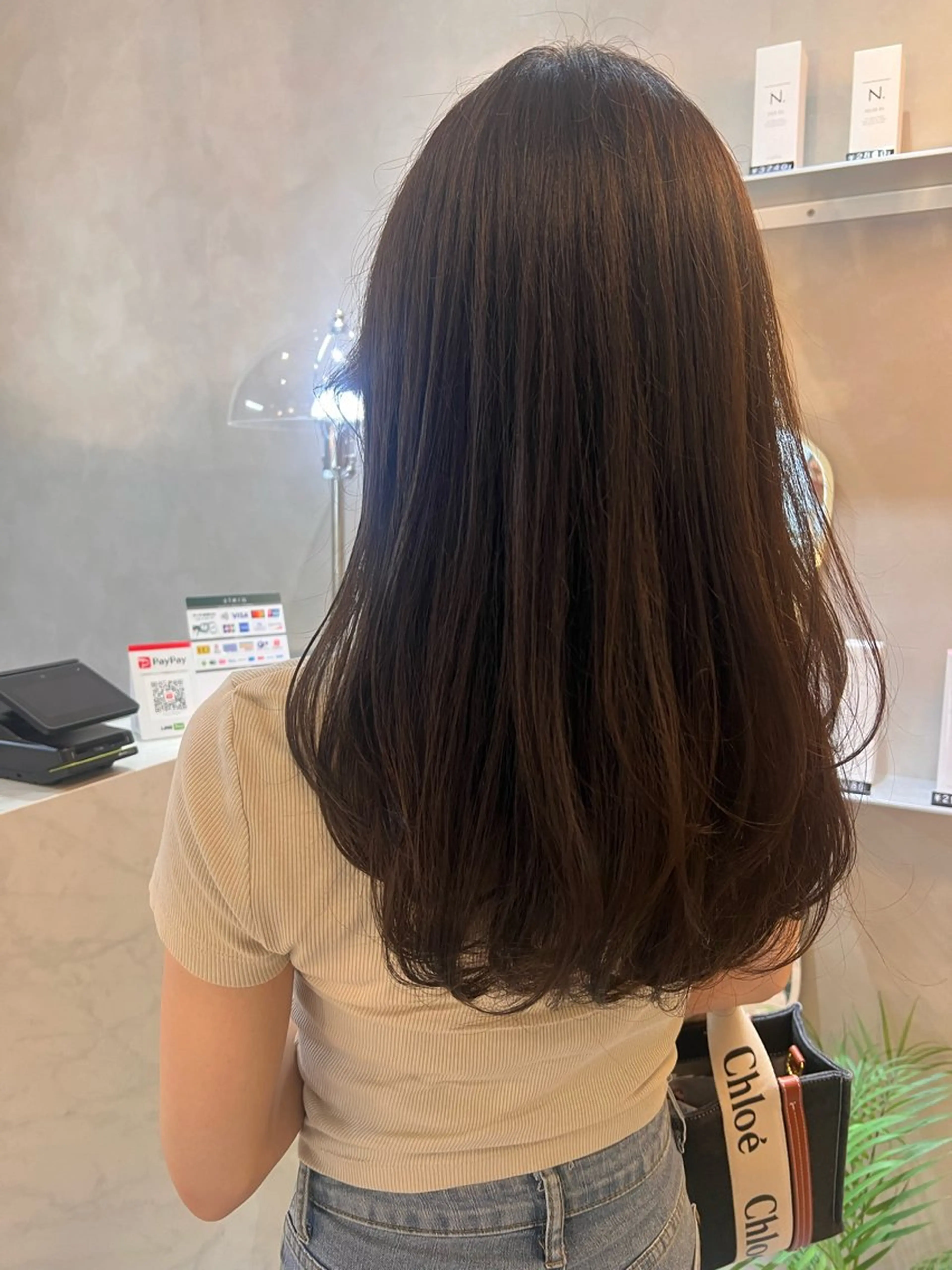 セミロング カラー グレージュ ヘアカラー トリートメント KANA🌿透明感/ レイヤーcut🌿のヘアスタイル