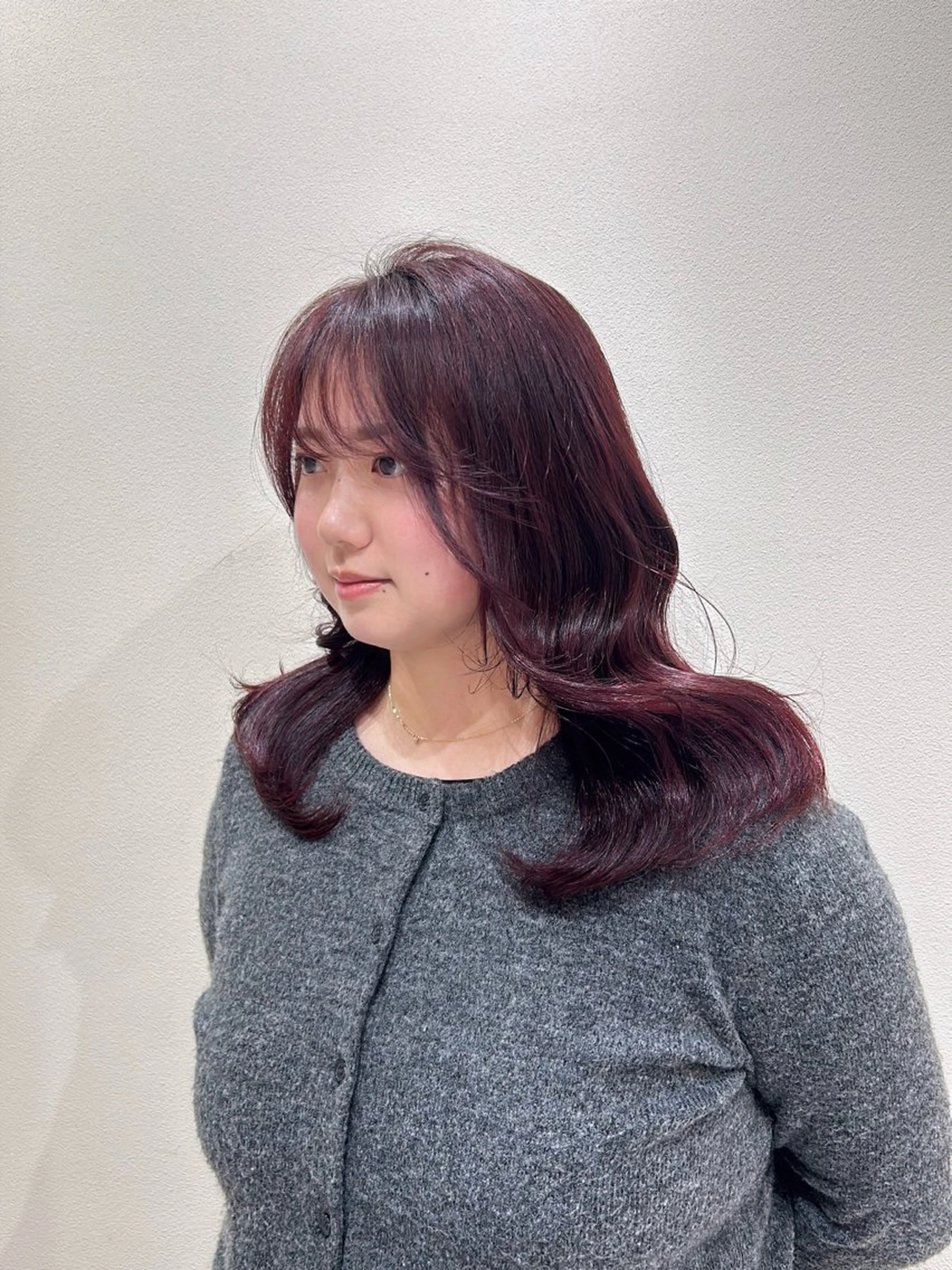 ミディアム ヘアカラー hiyori🎀/艶 カラー/レイヤーのヘアスタイル