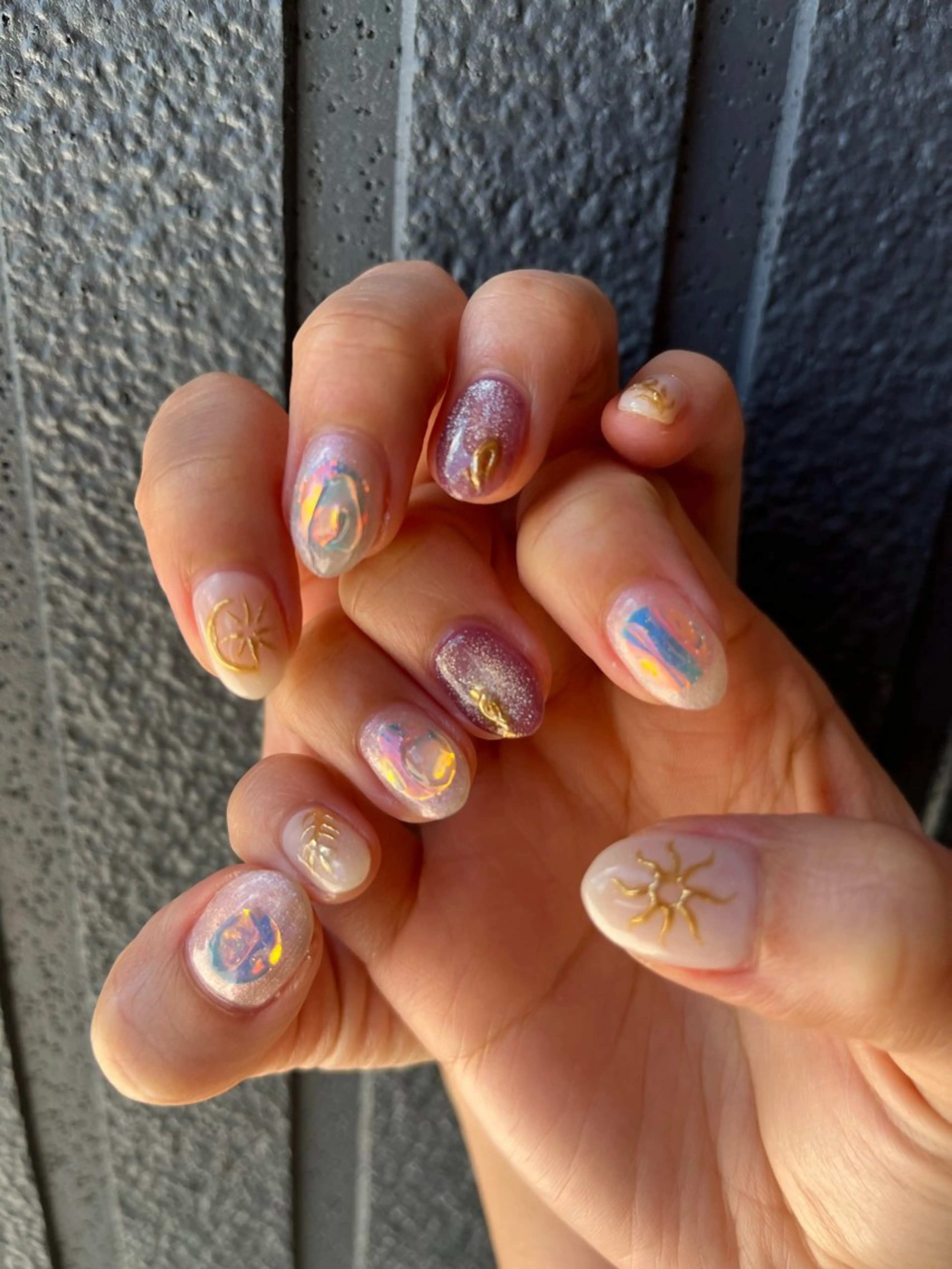 ネイル オーロラネイル ラメ(グリッター) infinity skyのネイルデザイン