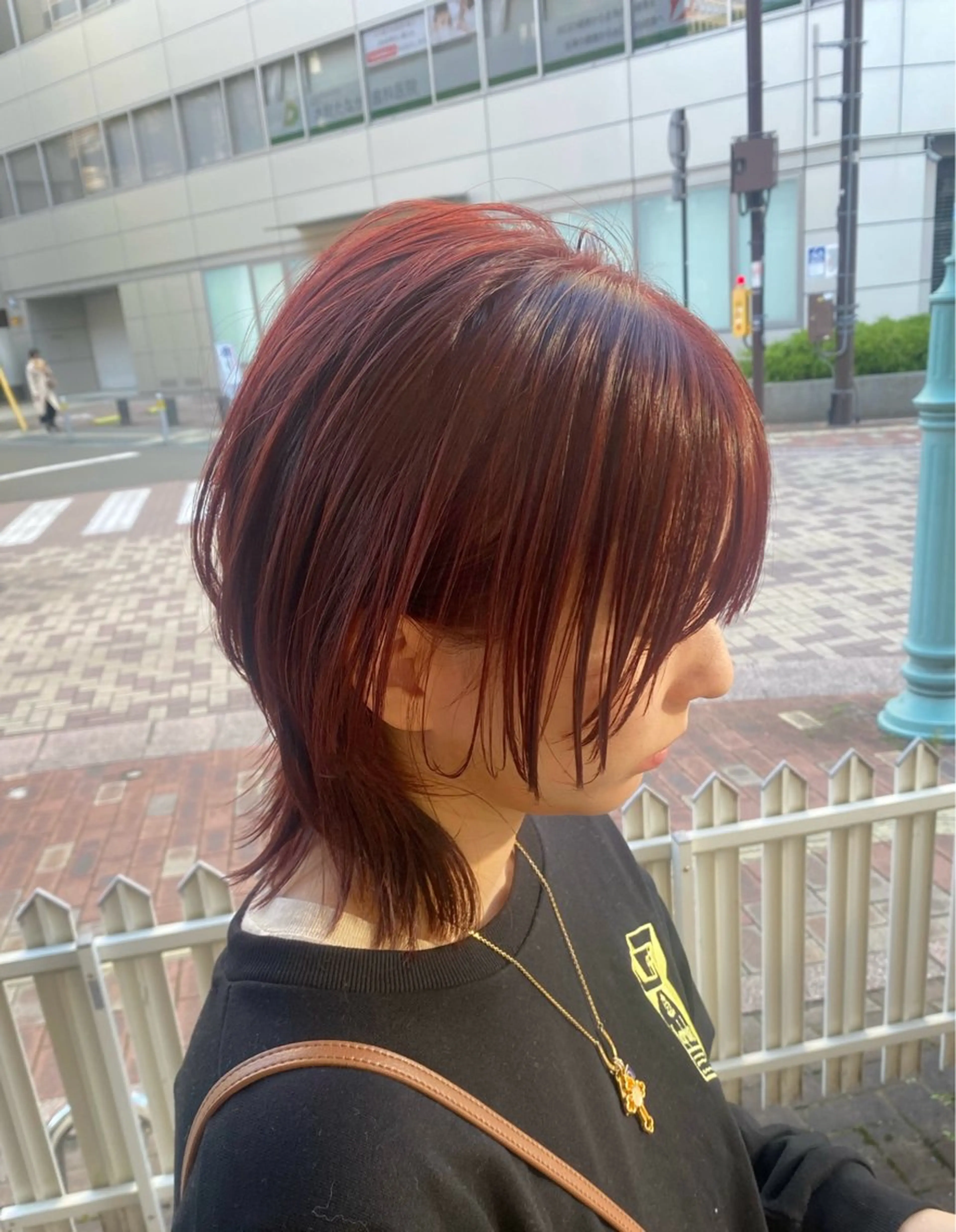 ミディアム カラー ブリーチ ブリーチなしカラー レッドカラー ウルフカット カット ヘアカラー トリートメント ブリーチ特化型🐯 Lita -ゆうや-のヘアスタイル