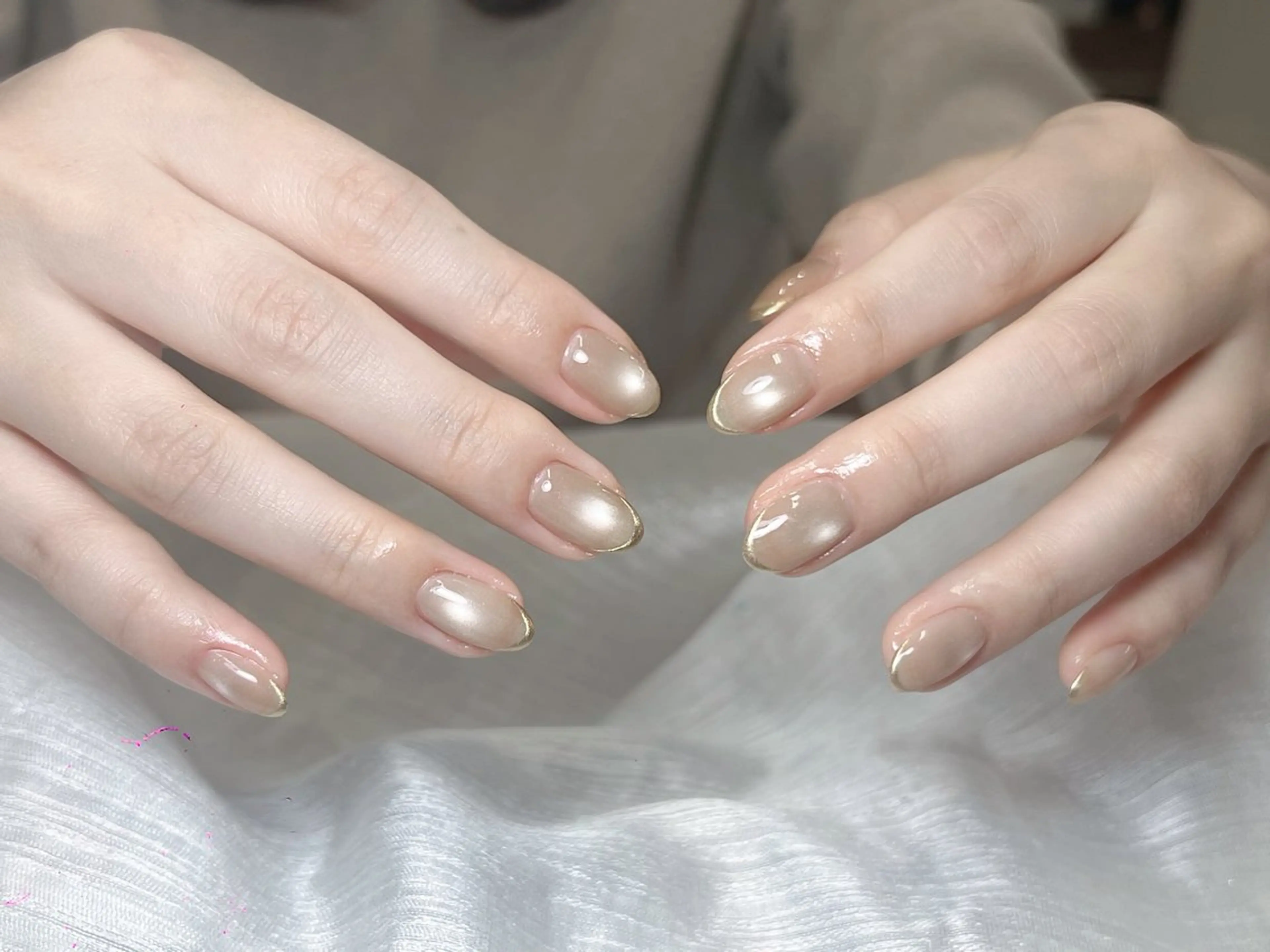 ネイル 成人式 フラッシュネイル フレンチネイル ジェルネイル グラデーション ハンドネイル Lya  Nail Kaii❤️のネイルデザイン