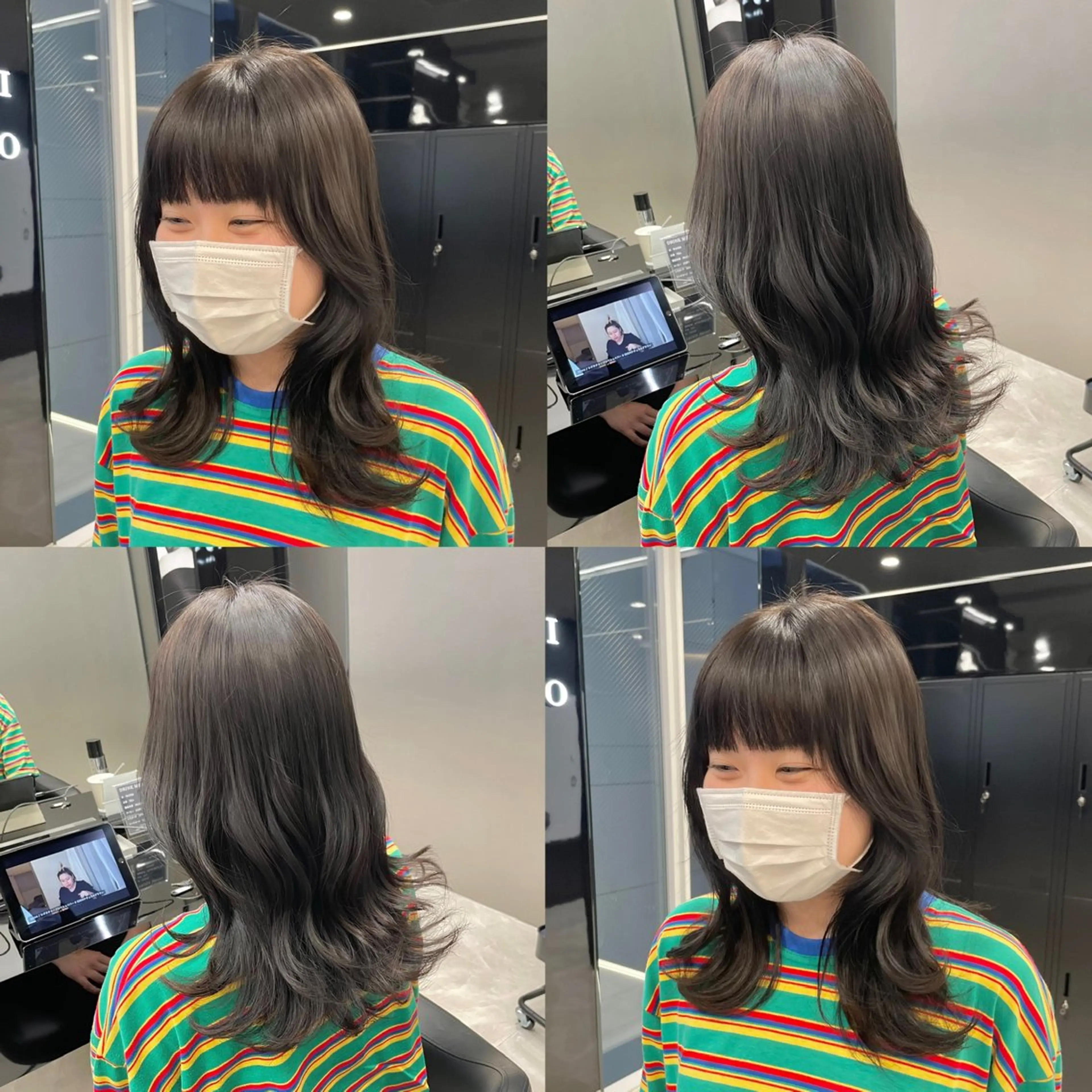 ミディアム カラー ヘアアレンジ 透明感カラー グレージュ HARUKI MINATO Japan SENDAI所属・🌈【透明感・韓国 ヘア】がっきー🌈のヘアスタイル