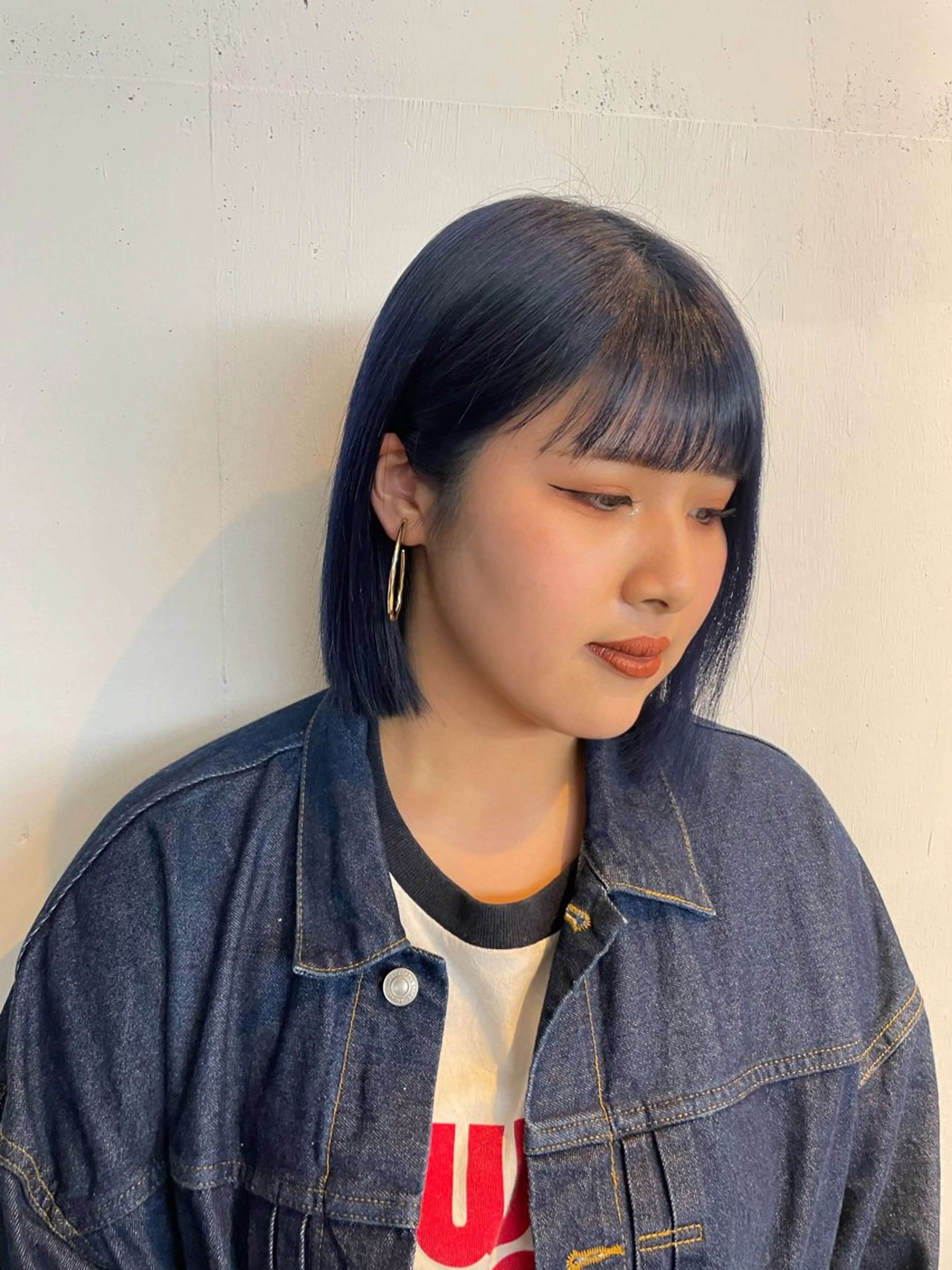 カラー ブルーカラー ネイビーカラー ヘアカラー ハイトーンカラー🩵 指名多数💗横山聖奈のヘアスタイル