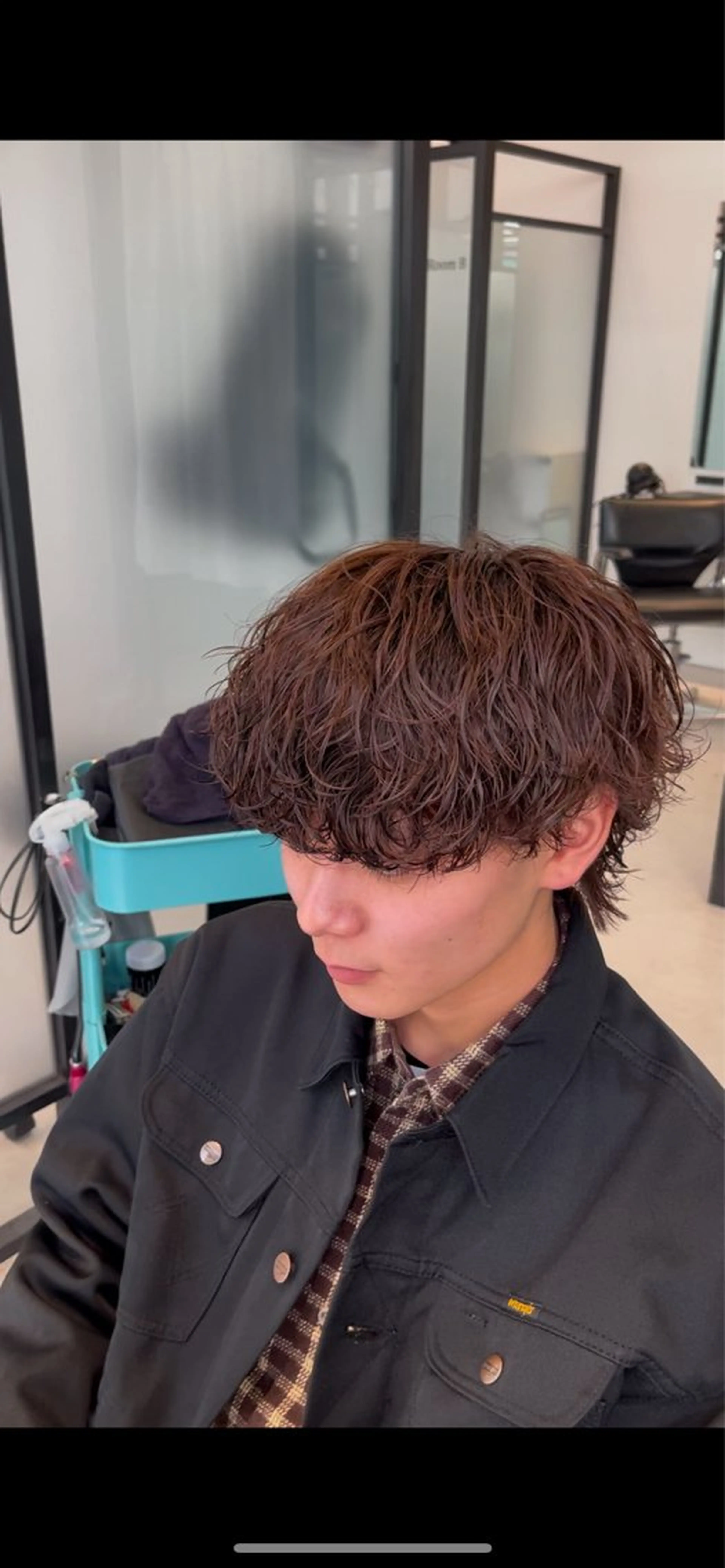 ショート カラー パーマ メンズ メンズパーマ カット ヘアカラー パーマ 心斎橋/メンズパーマ ブリーチ/ハイトーンのヘアスタイル