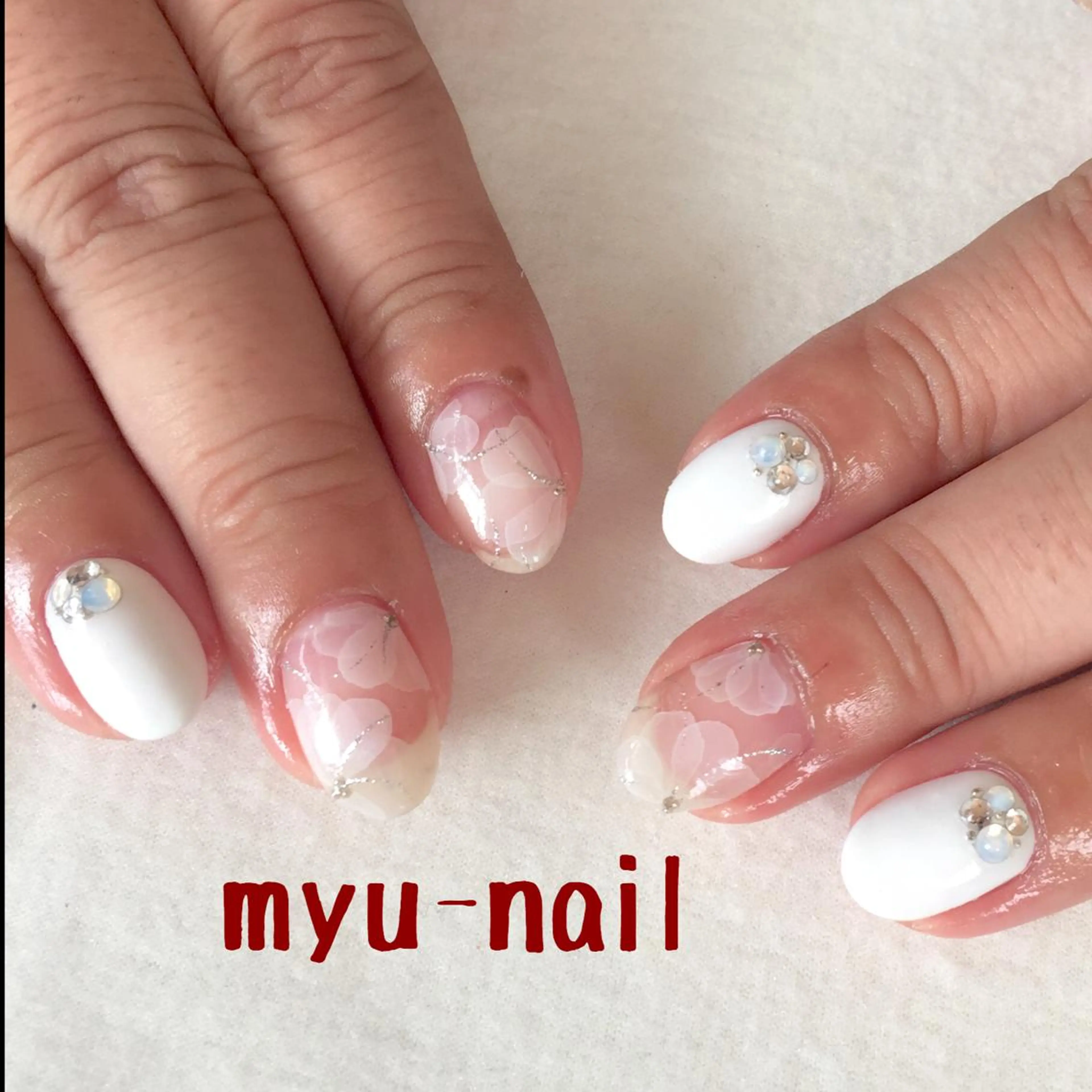 ネイル フラワーネイル ハンドネイル ホームサロン myu-nailのネイルデザイン