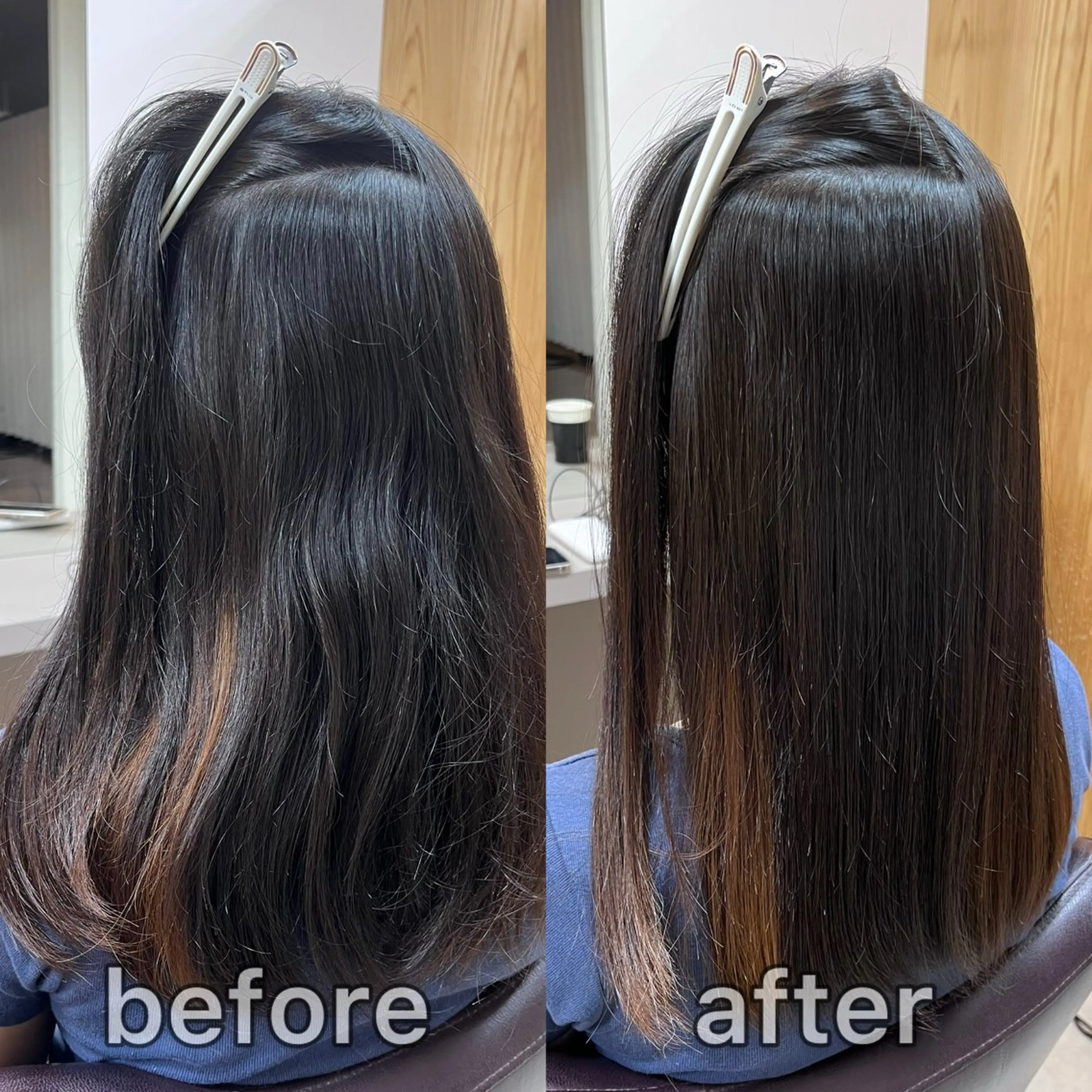 セミロング パーマ 縮毛矯正 縮毛矯正 トリートメント KIZU 髪質改善 オカルト怪談のヘアスタイル