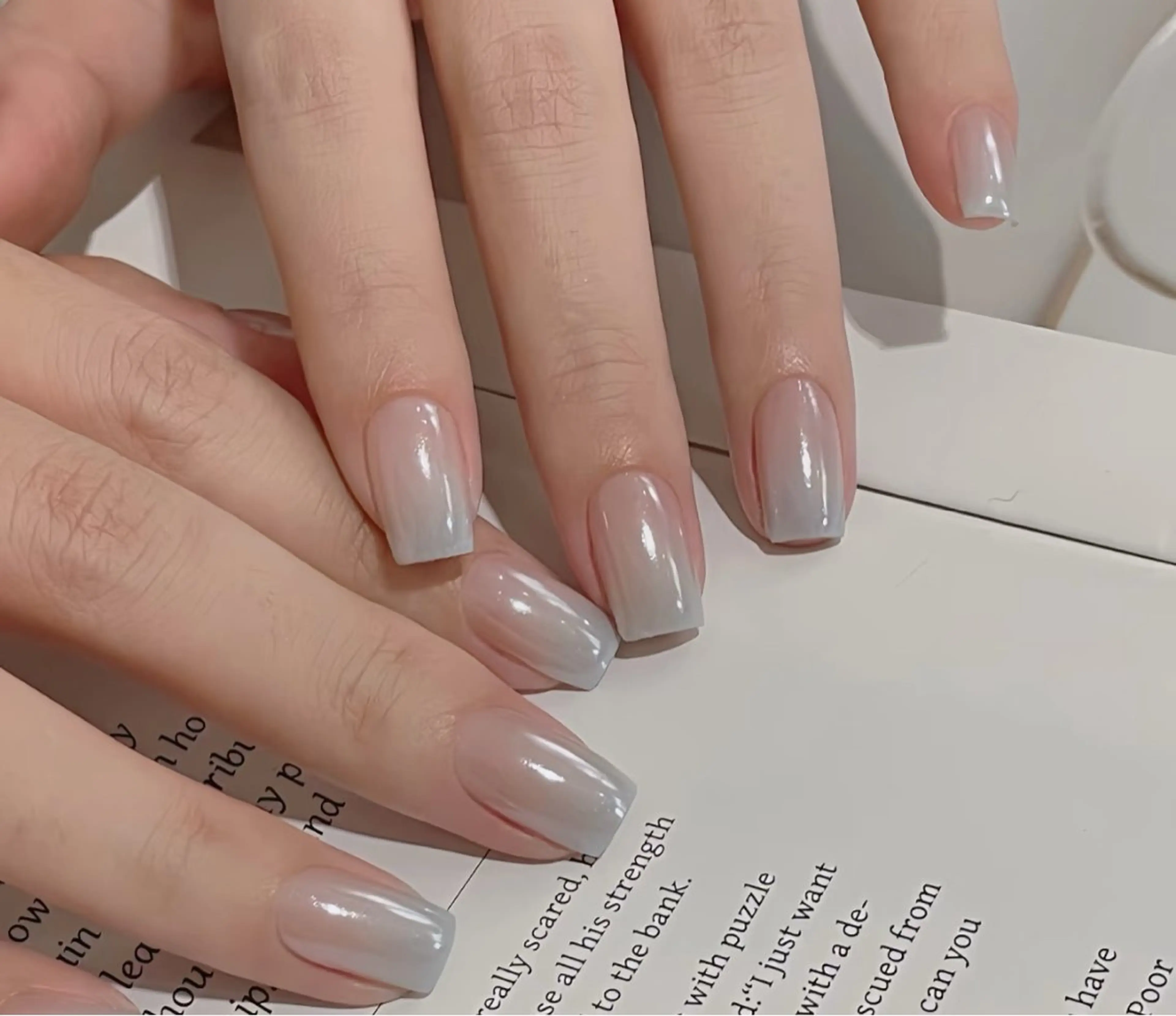 ネイル アートネイル オーロラネイル チークネイル フレンチネイル ガラスフレンチ 🎀🎀YooLi Nail Salonのネイルデザイン