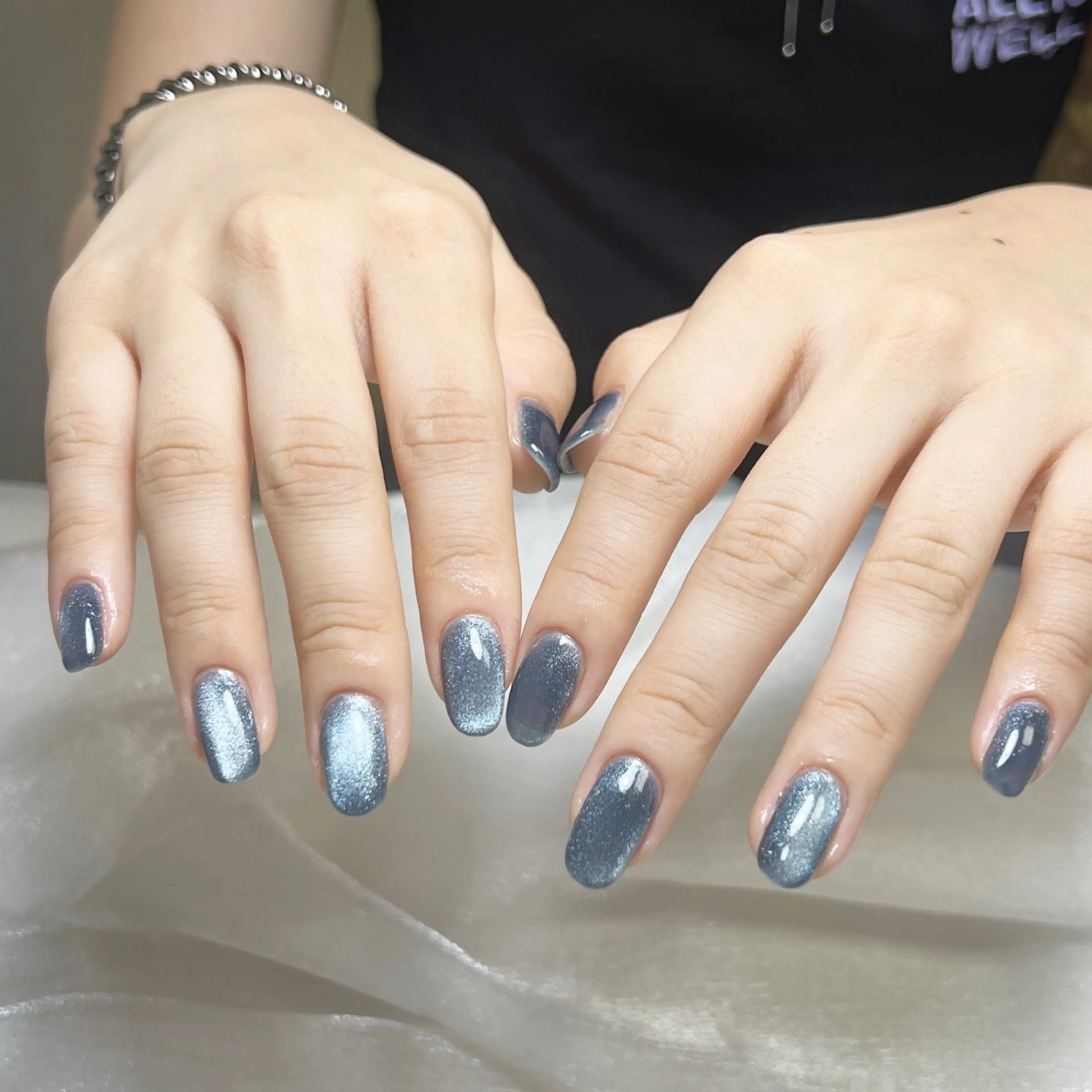 メンズ ネイル メンズ韓国風 アートネイル オーロラネイル ガーリー キラキラネイル ハンドネイル Nail salon 木にいるのネイルデザイン