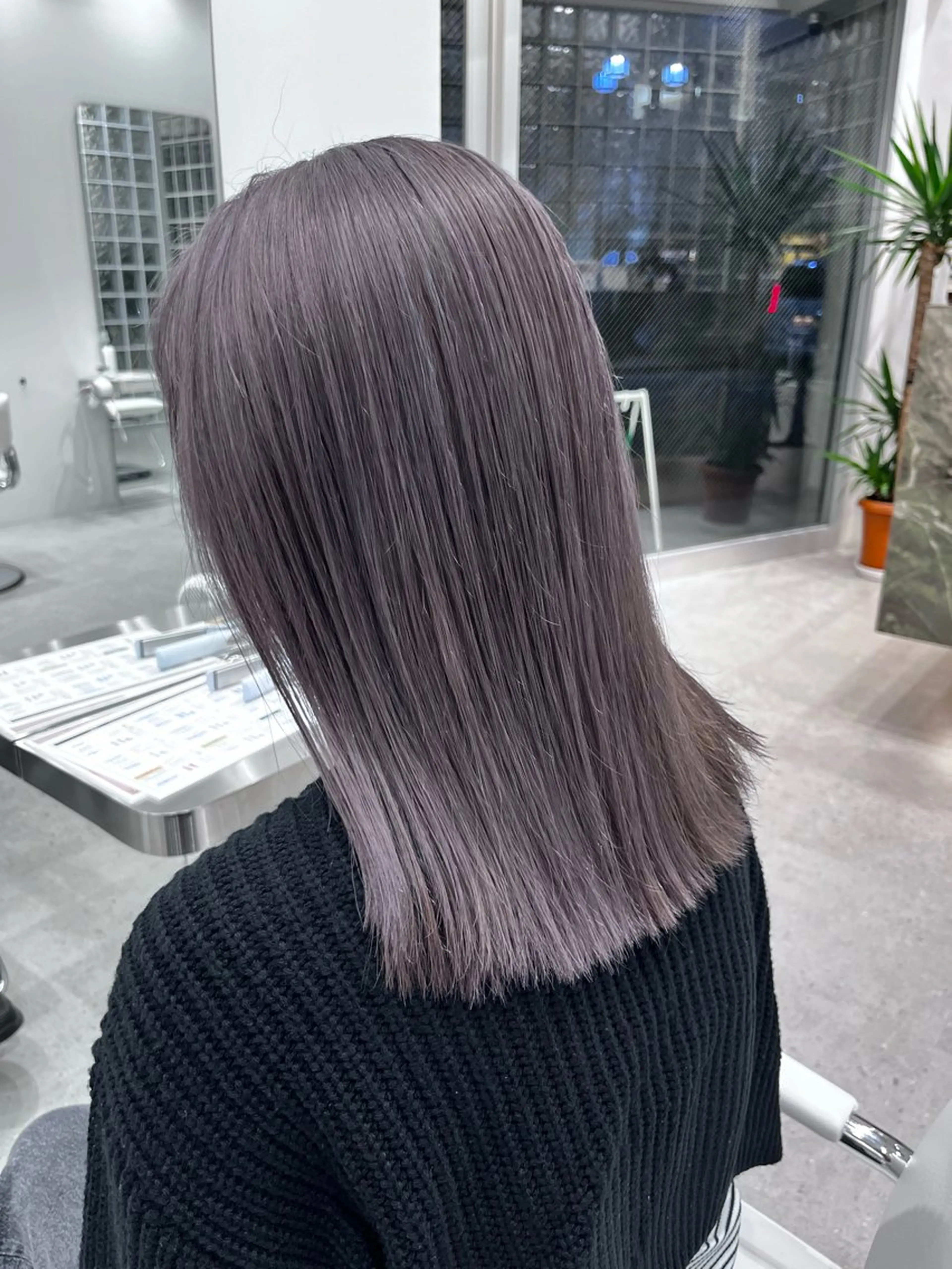 カラー ブリーチ ラベンダーカラー ラベンダーグレー ヘアカラー AIKA🤍 カットモデル募集🫧のヘアスタイル