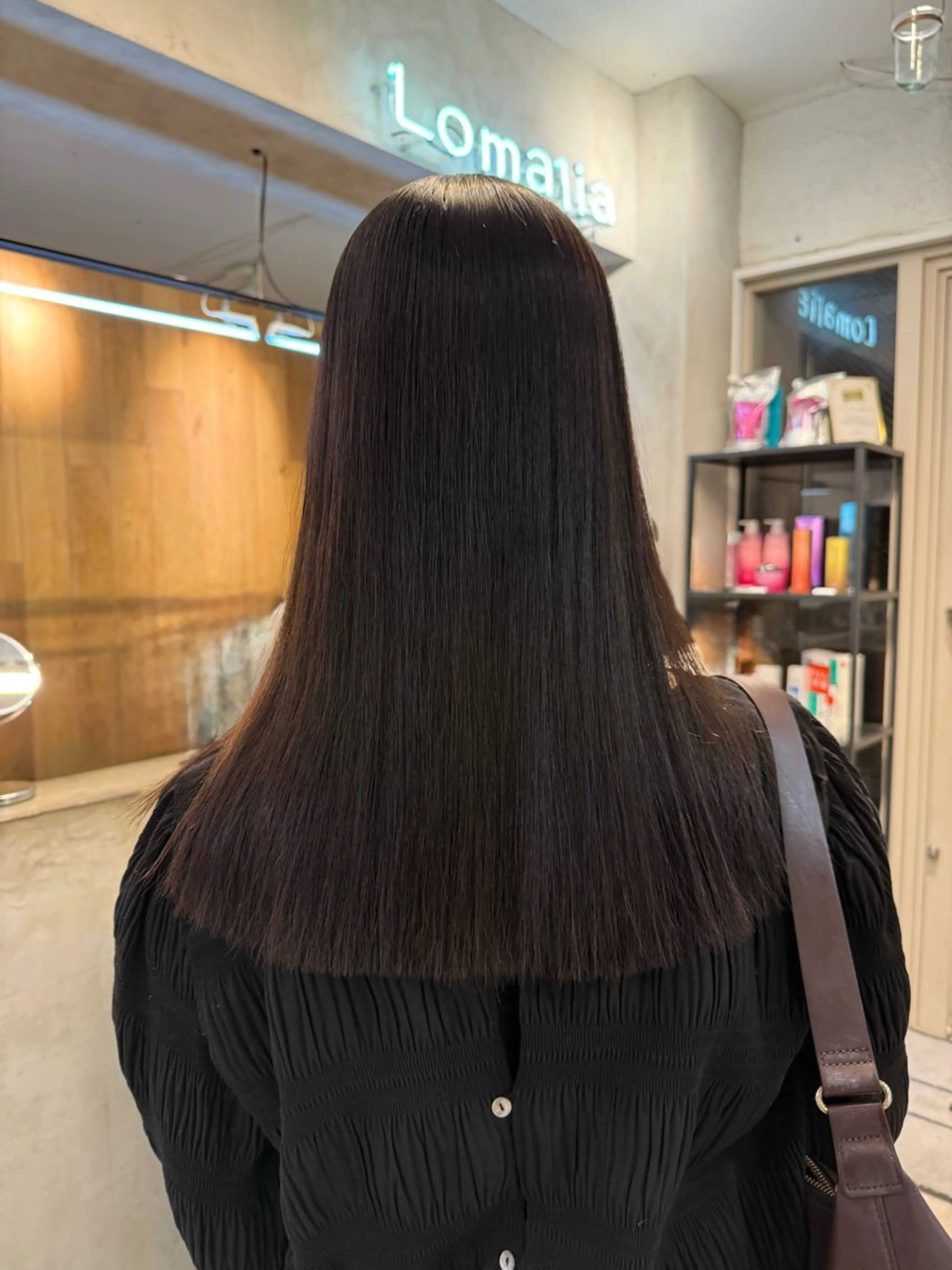 セミロング カット 縮毛矯正 トリートメント ミルクティー× グレージュMOMOのヘアスタイル