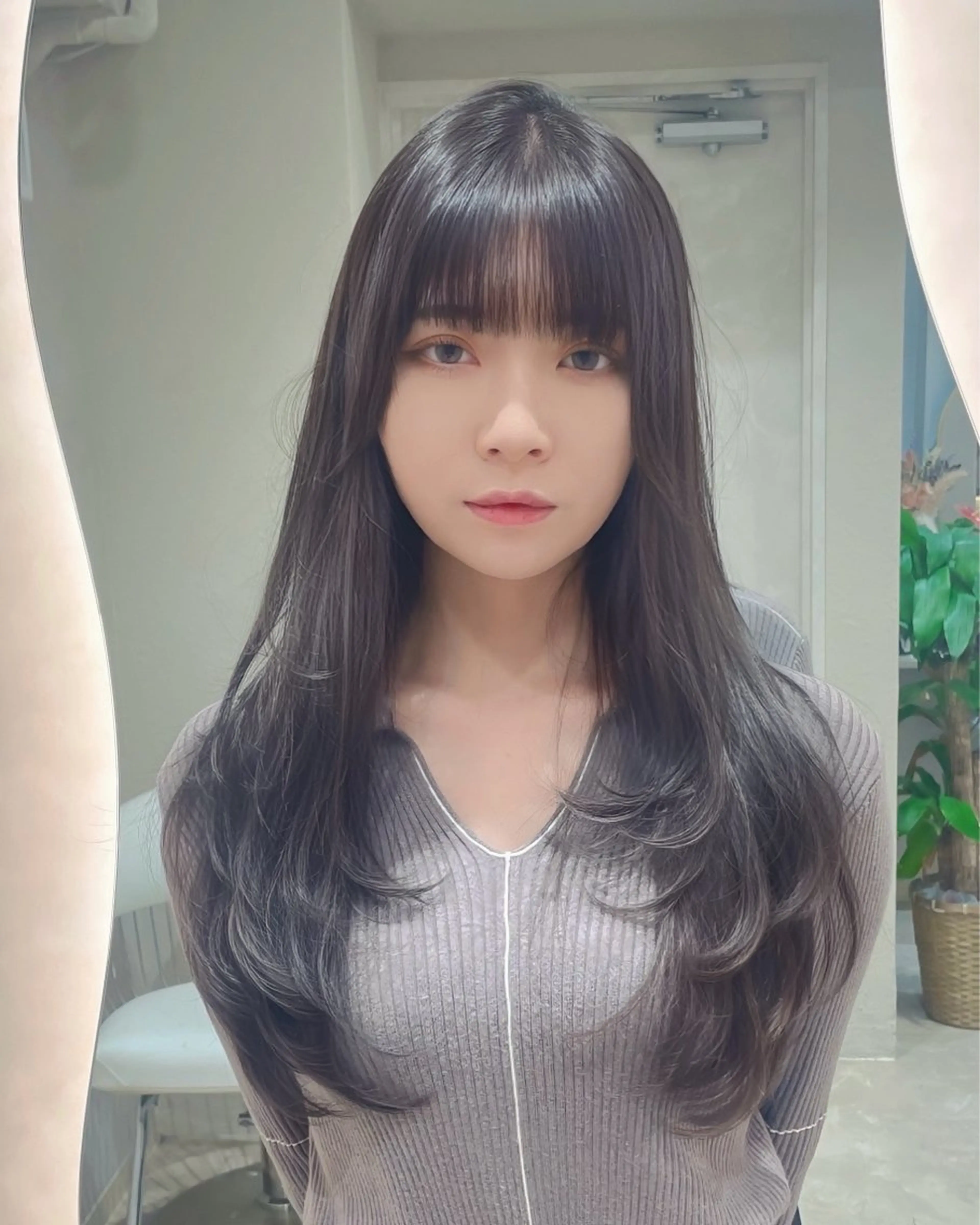 ロング カラー カット ヘアカラー トリートメント MIRAC所属・Ryoichi⛓️ 韓国ヘア/ハイトーンのヘアスタイル