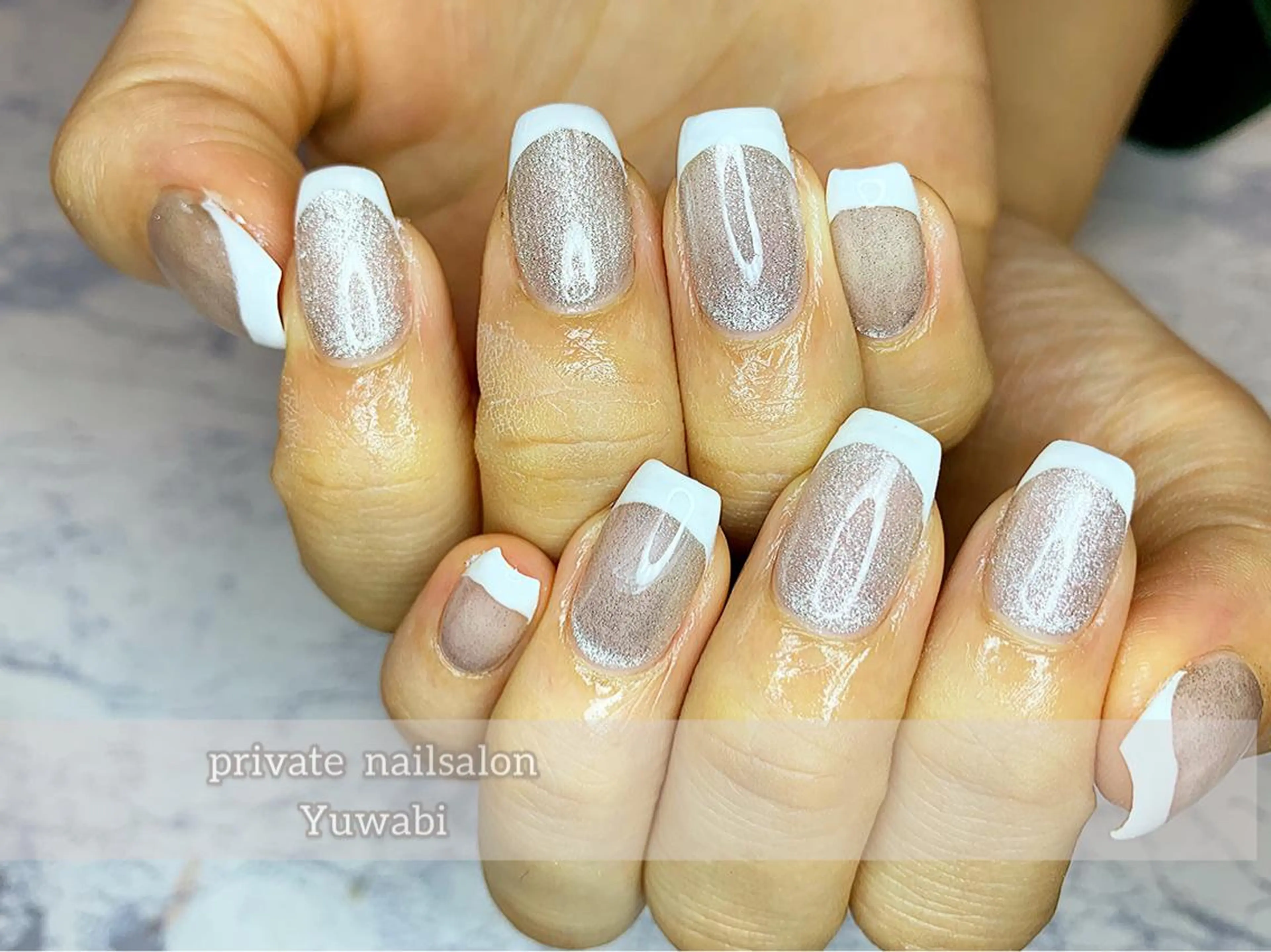 ネイル フレンチネイル マグネットネイル ハンドネイル フットネイル Yuwabi Nail所属・Mimore ミモア 水戸のネイルデザイン