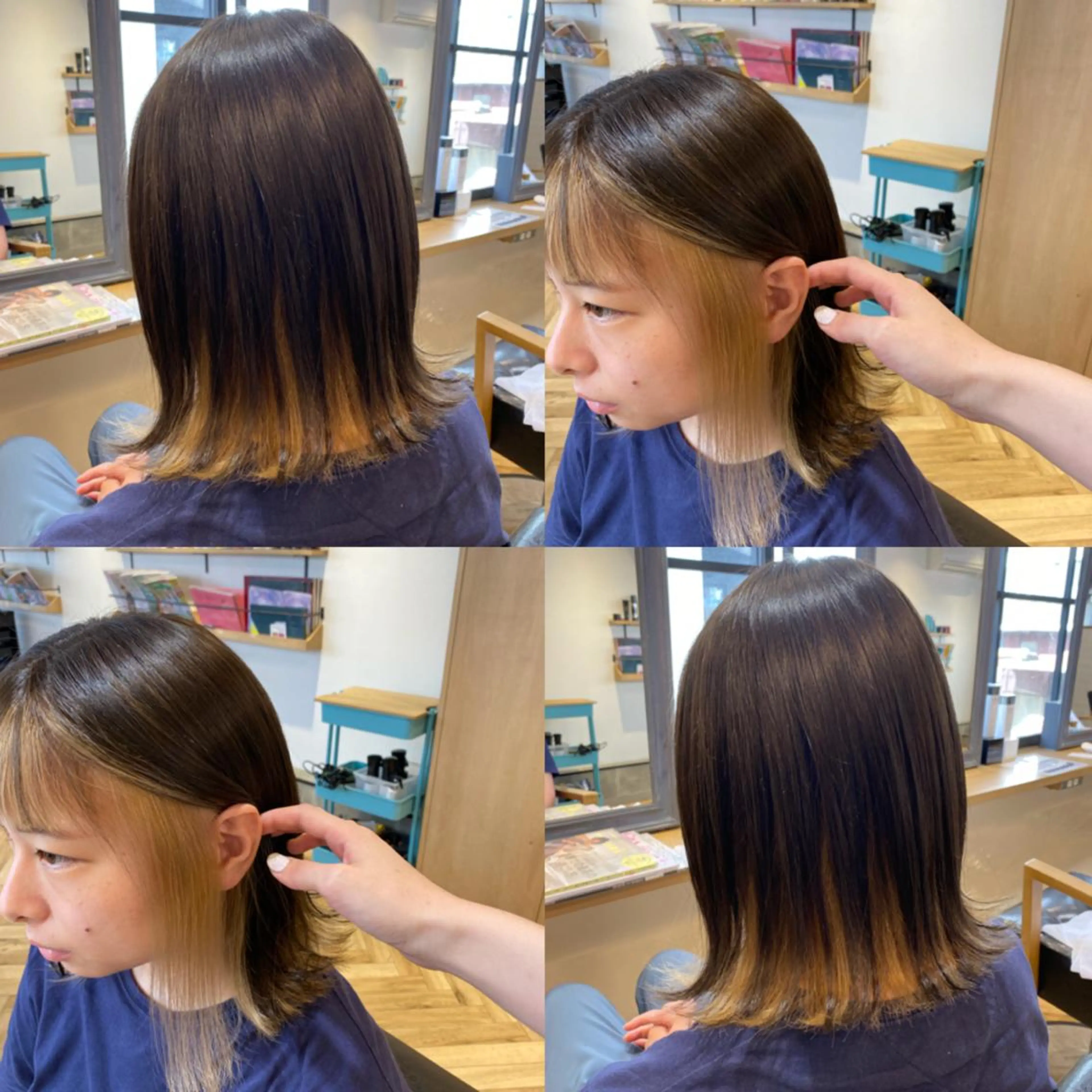 ミディアム カラー インナーカラー 艶カラー/韓国顔周り 🎀mamiのヘアスタイル