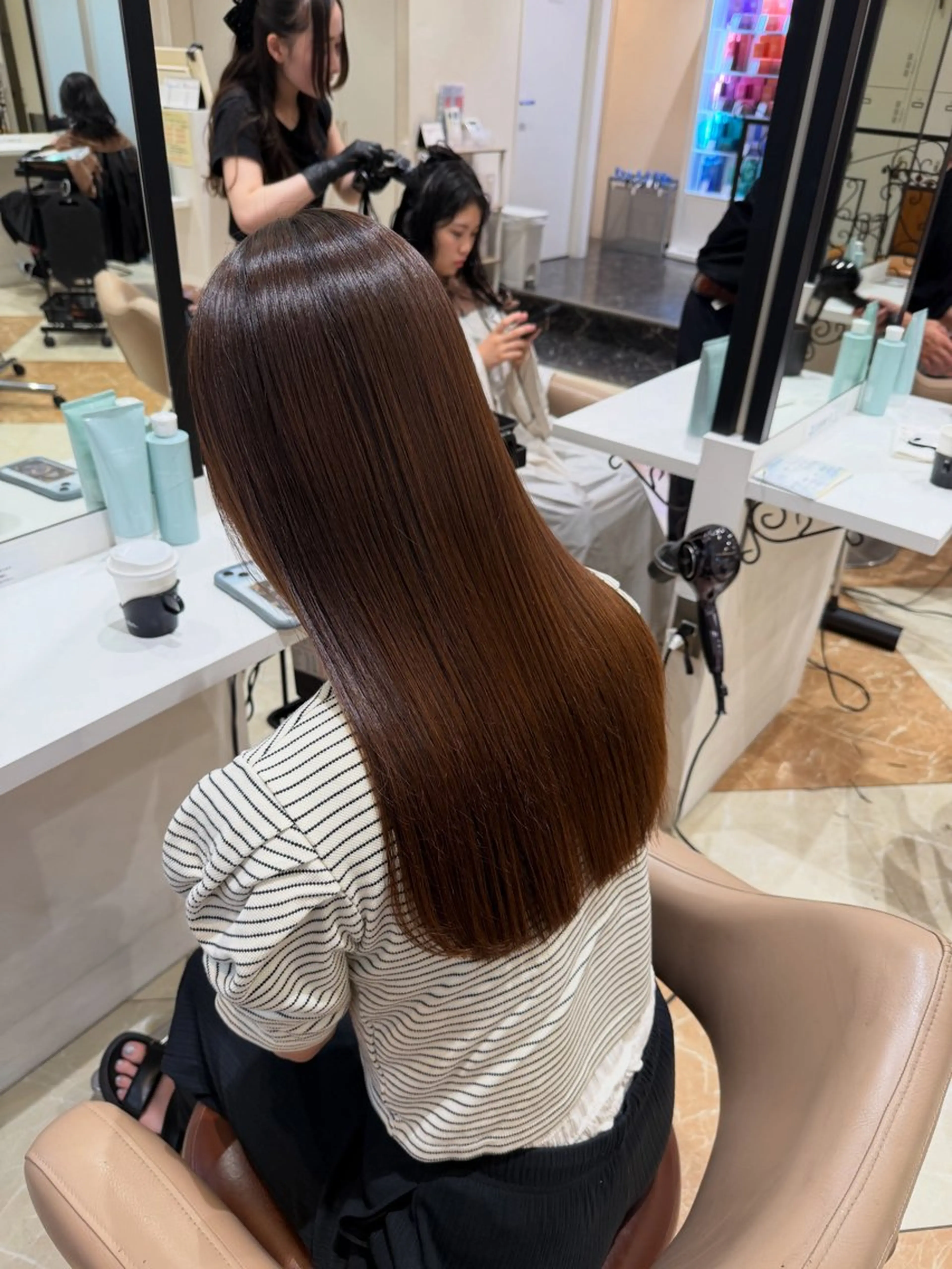 ミディアム カット 縮毛矯正 髪質改善カラー/店長 宮内秀峰のヘアスタイル