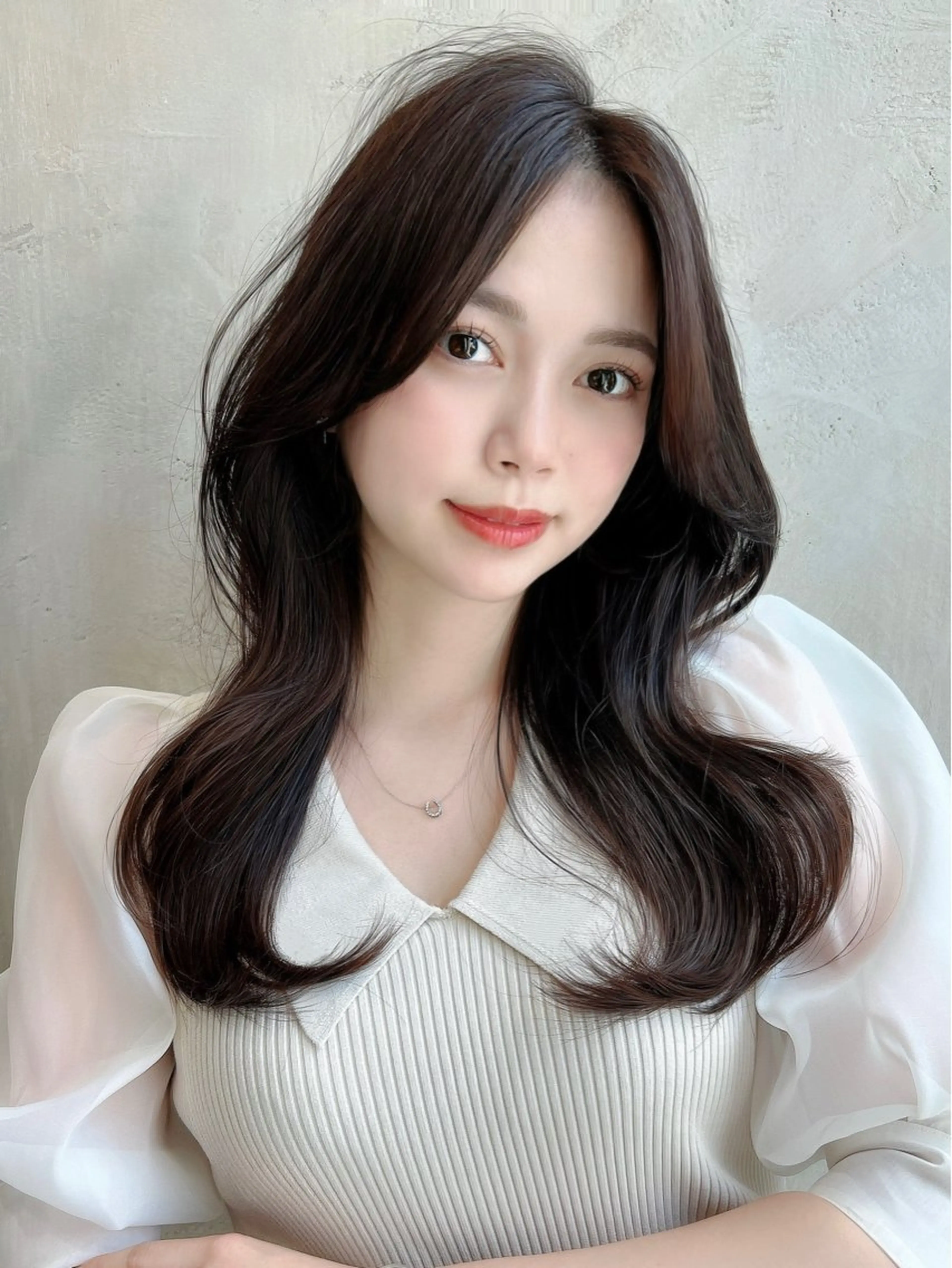 セミロング カラー カット ヘアカラー トリートメント 新宿✨顔周りカット 韓国ヘア/坂本亜裟海のヘアスタイル