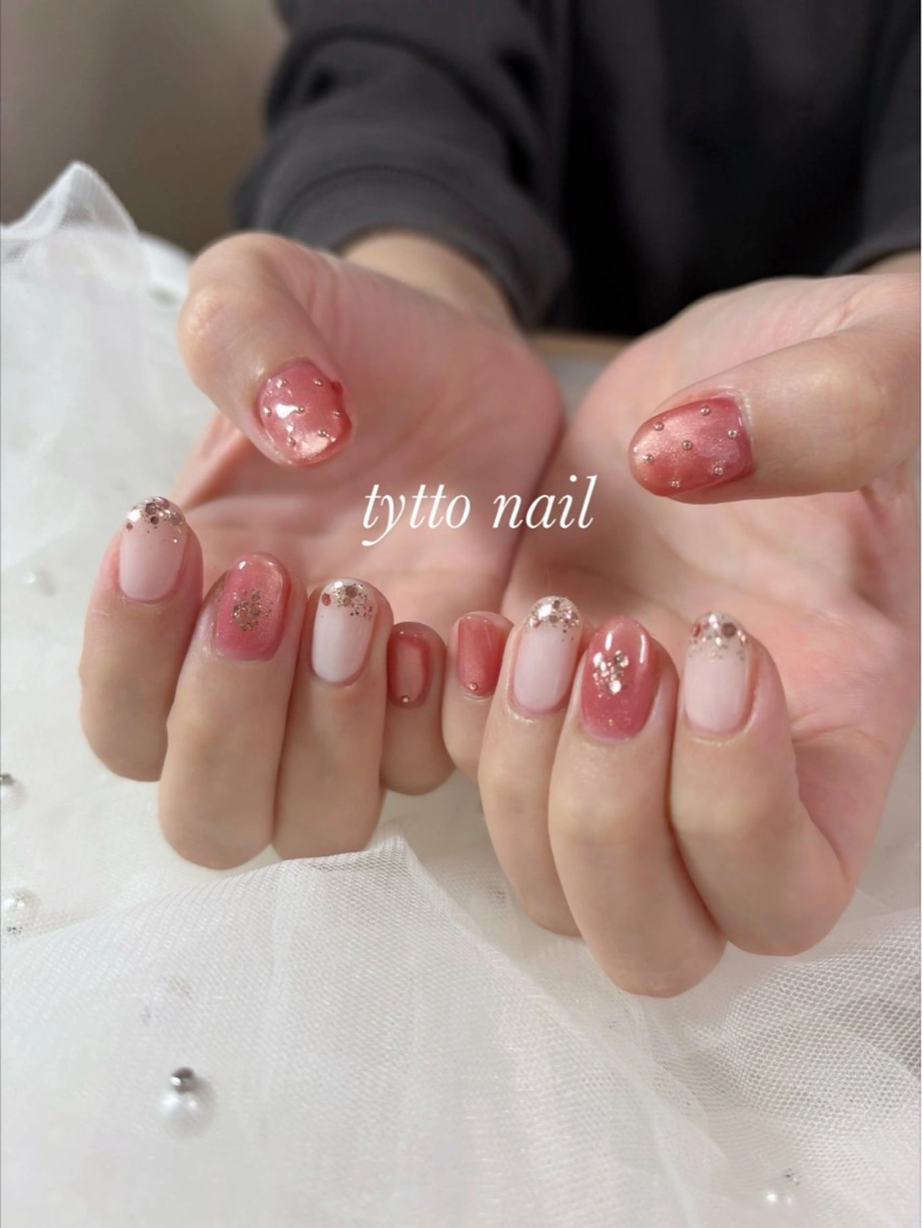 ネイル キラキラネイル ラメ(グリッター) マグネットネイル オフィスネイル ワンカラーネイル ハンドネイル tytto nail ❤︎‪‪eri‪‪のネイルデザイン