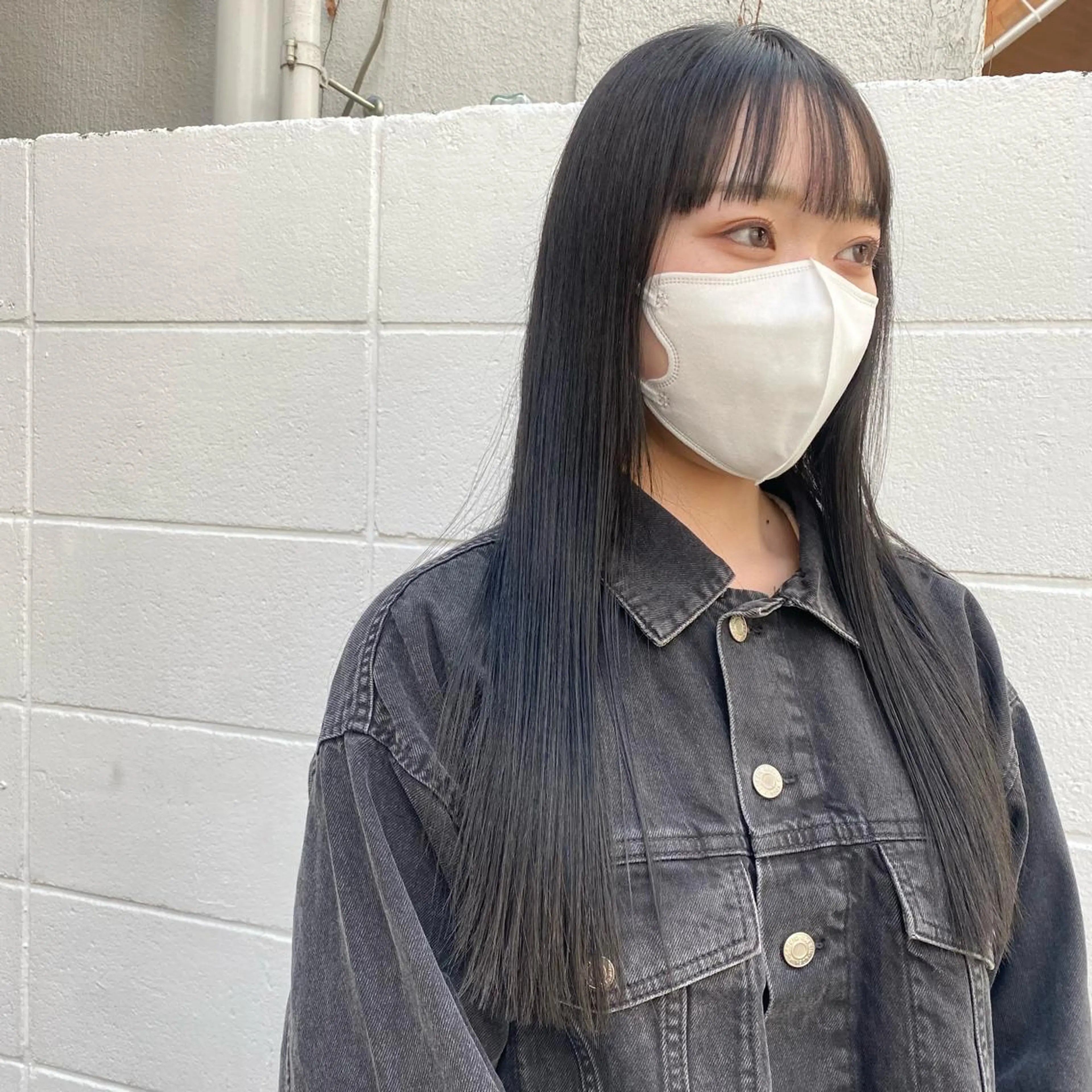 カラー 黒髪 ブルーカラー ブルーブラック カット ヘアカラー rikako ✩ 大宮hips.*のヘアスタイル