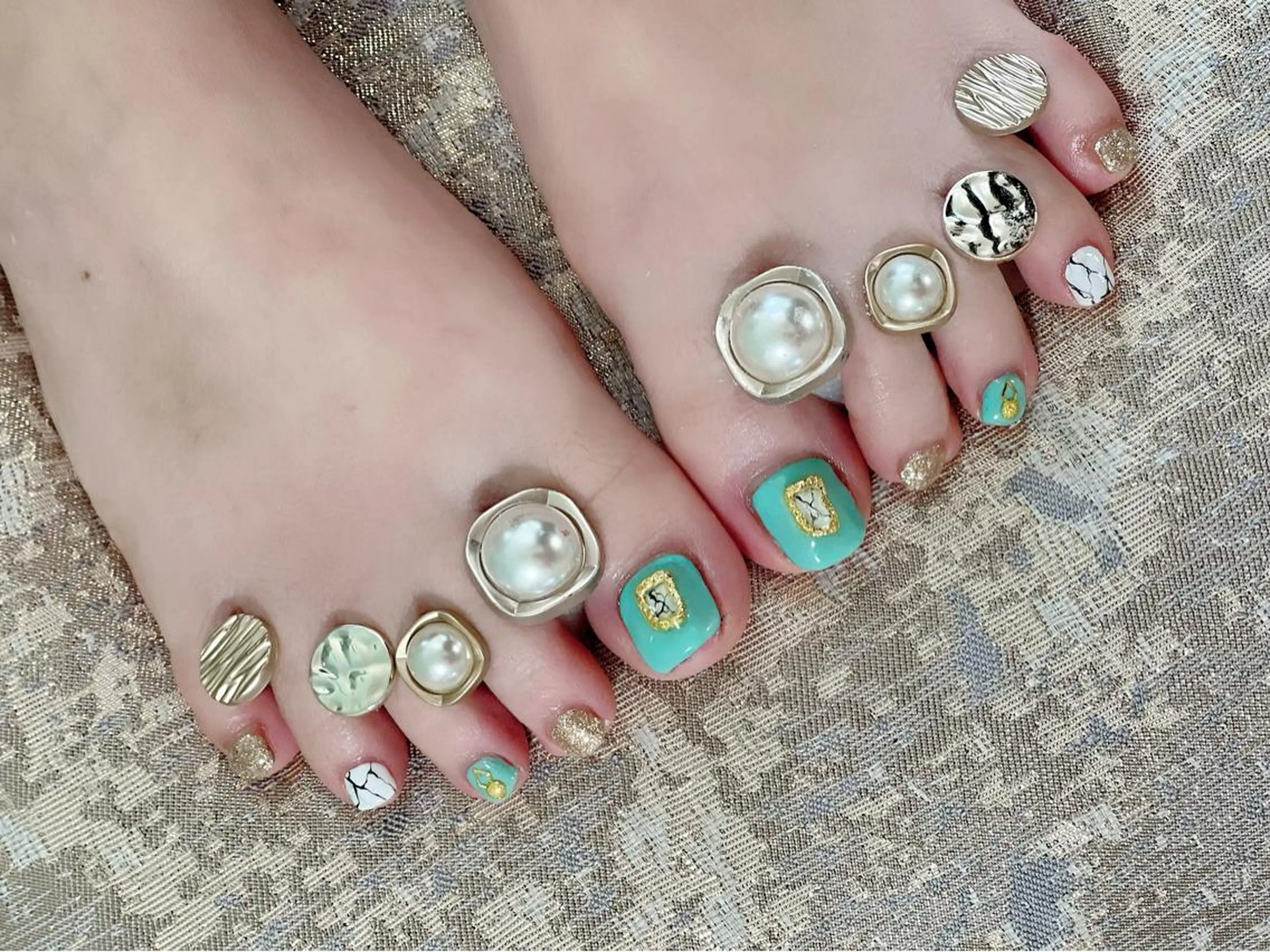 ネイル ブルー 大理石ネイル(マーブル) フットネイル nail salon  Stella*所属・菅原 ミヤのその他イメージ