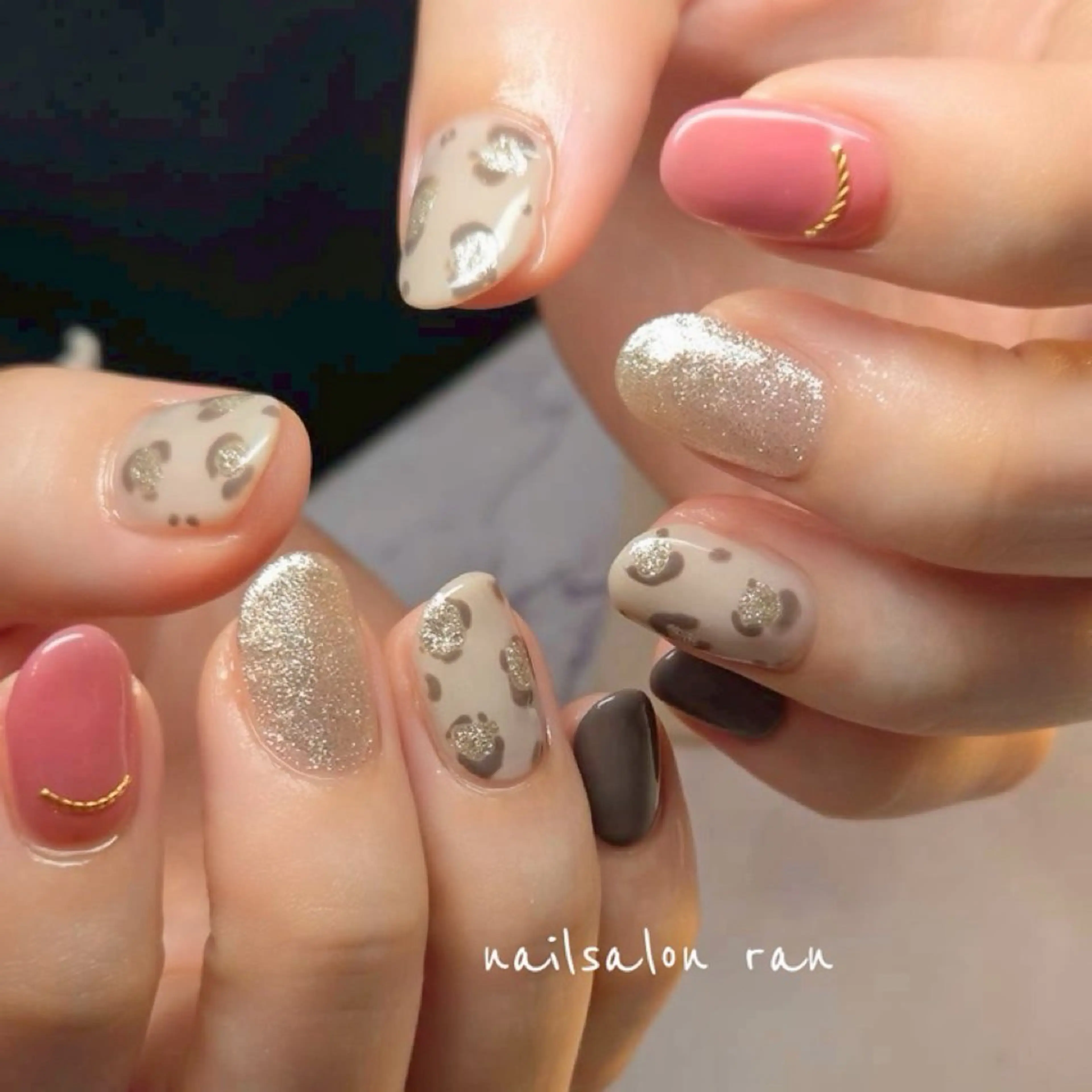ネイル アニマル柄 ハンドネイル ハンドケア nailsalon ranのネイルデザイン