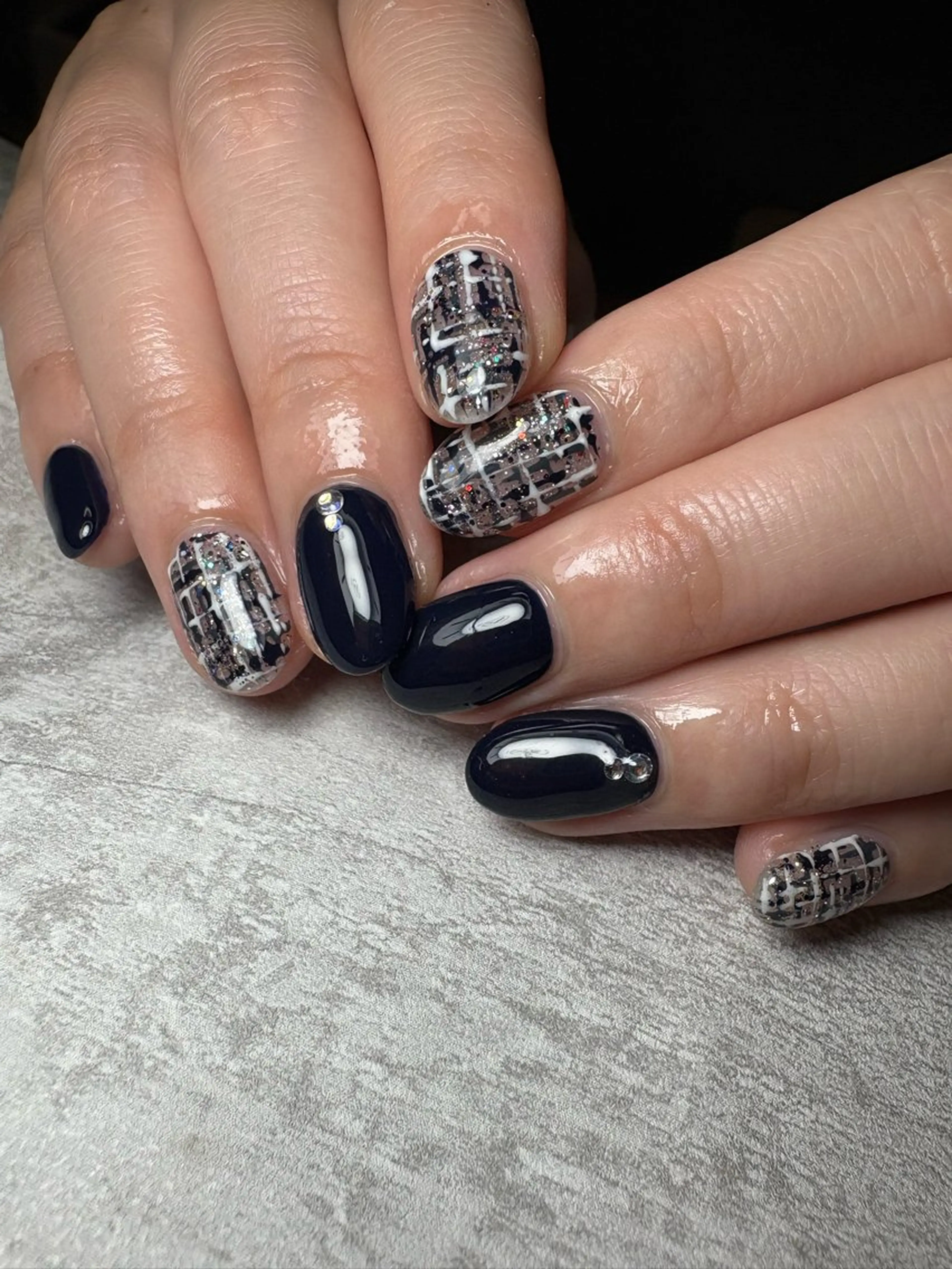 ネイル 持ち込み ツイードネイル 冬ネイル BEAUTY GARDEN 【nail salon unseul】所属・nana .のネイルデザイン