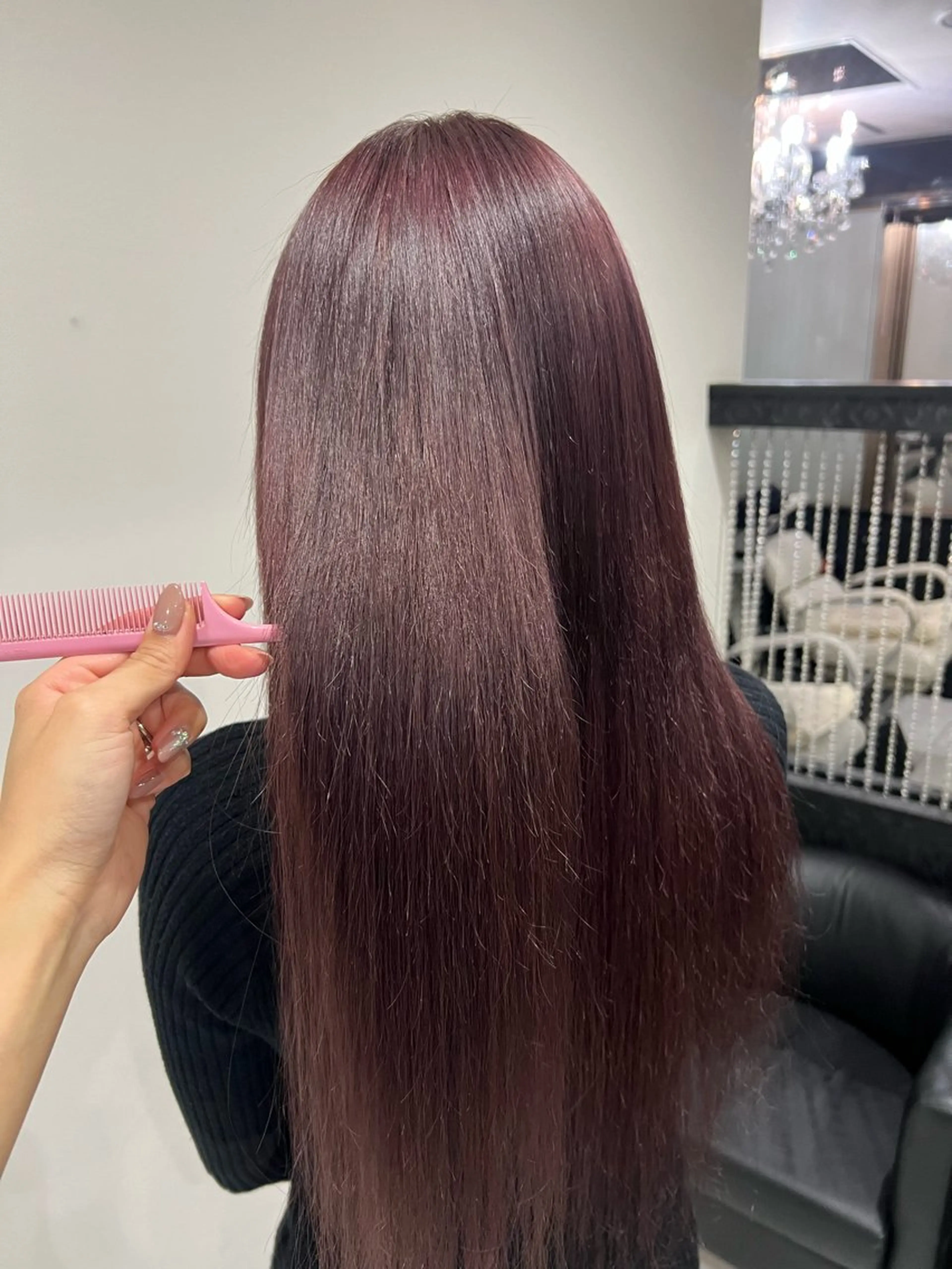 ロング カラー プルエクステ ピンクカラー エクステ ヘアカラー トリートメント エクステ YUDU🍊 germe/ジェルムのヘアスタイル