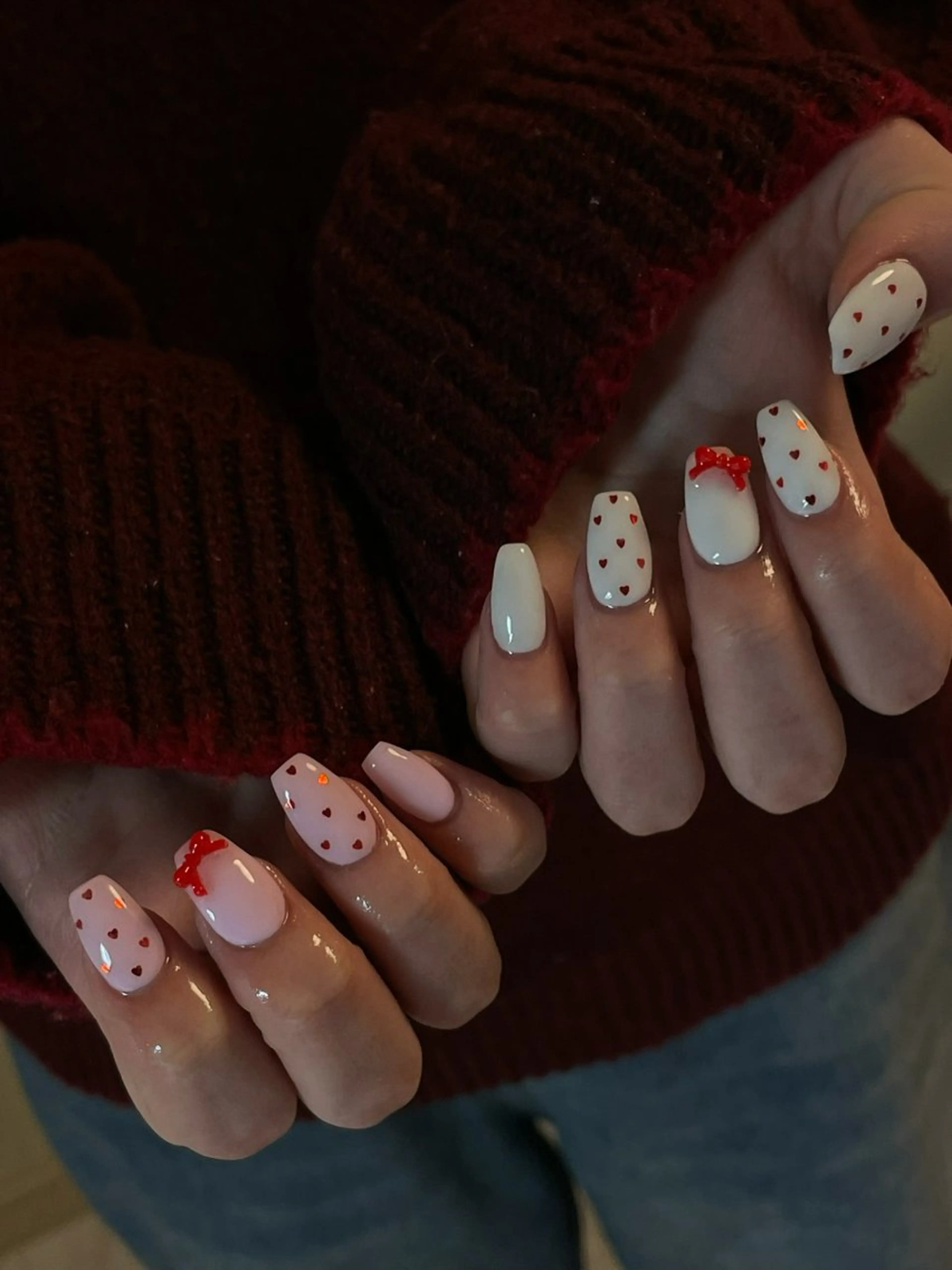 ネイル ドット ハート パステルネイル ピンク スカルプネイル ハンドネイル Nail salon 🎀Angeのネイルデザイン