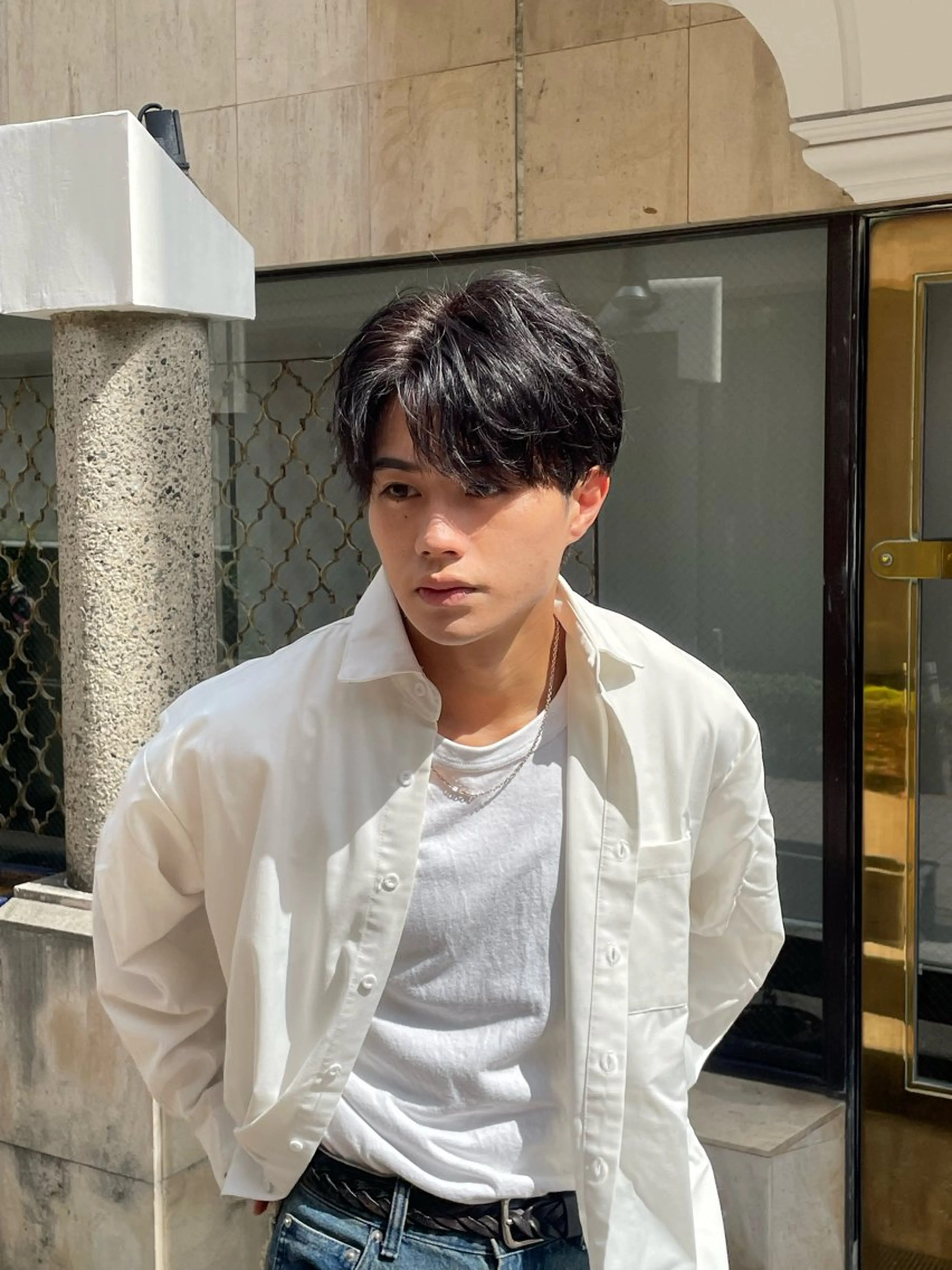 カラー パーマ メンズ カット ヘアカラー パーマ トリートメント ヘアセット 新宿/韓国ヘア/ 髪質改善ストレートのヘアスタイル