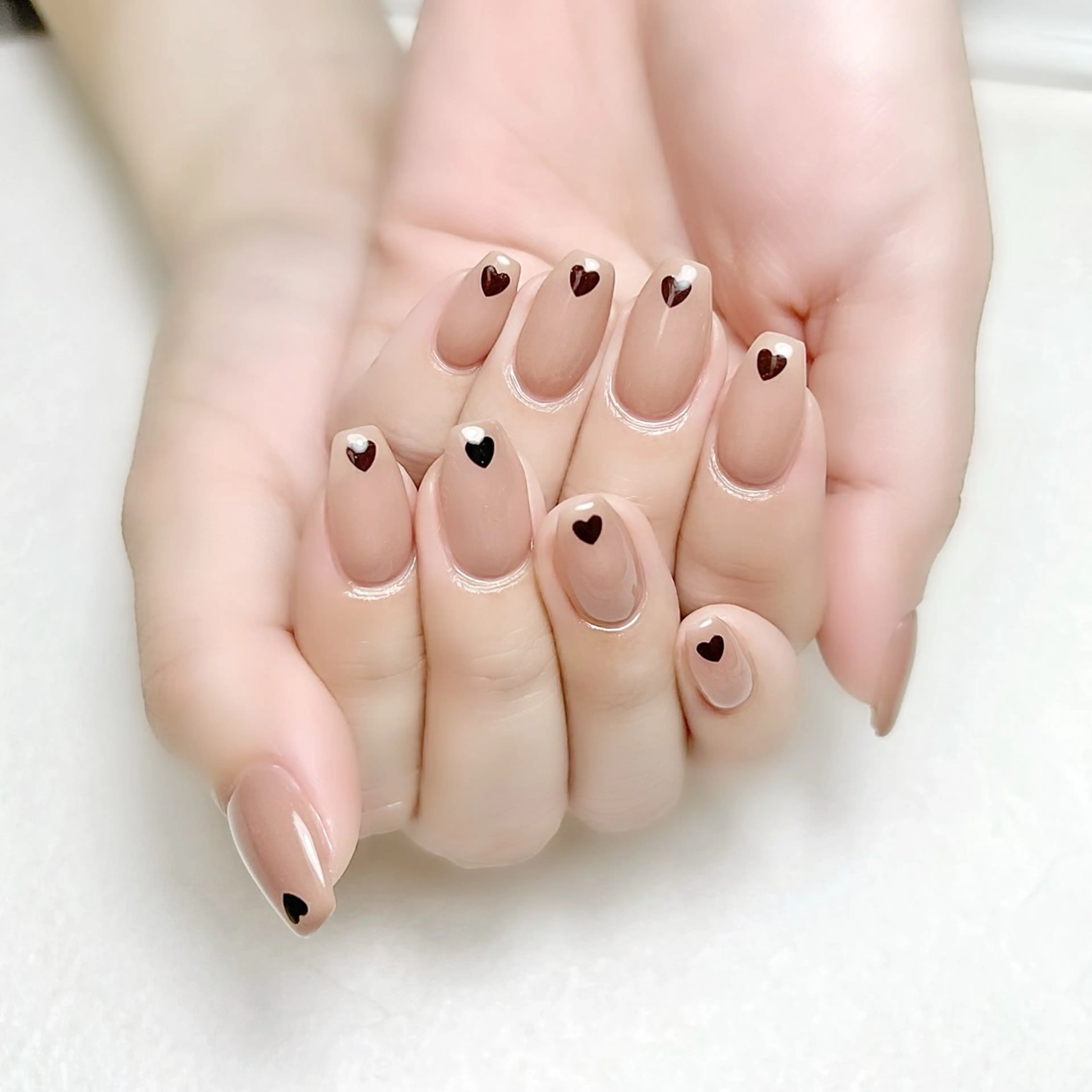 ネイル ハート オフィスネイル ワンカラーネイル シンプルネイル バレンタイン rouse nail RISATOのネイルデザイン