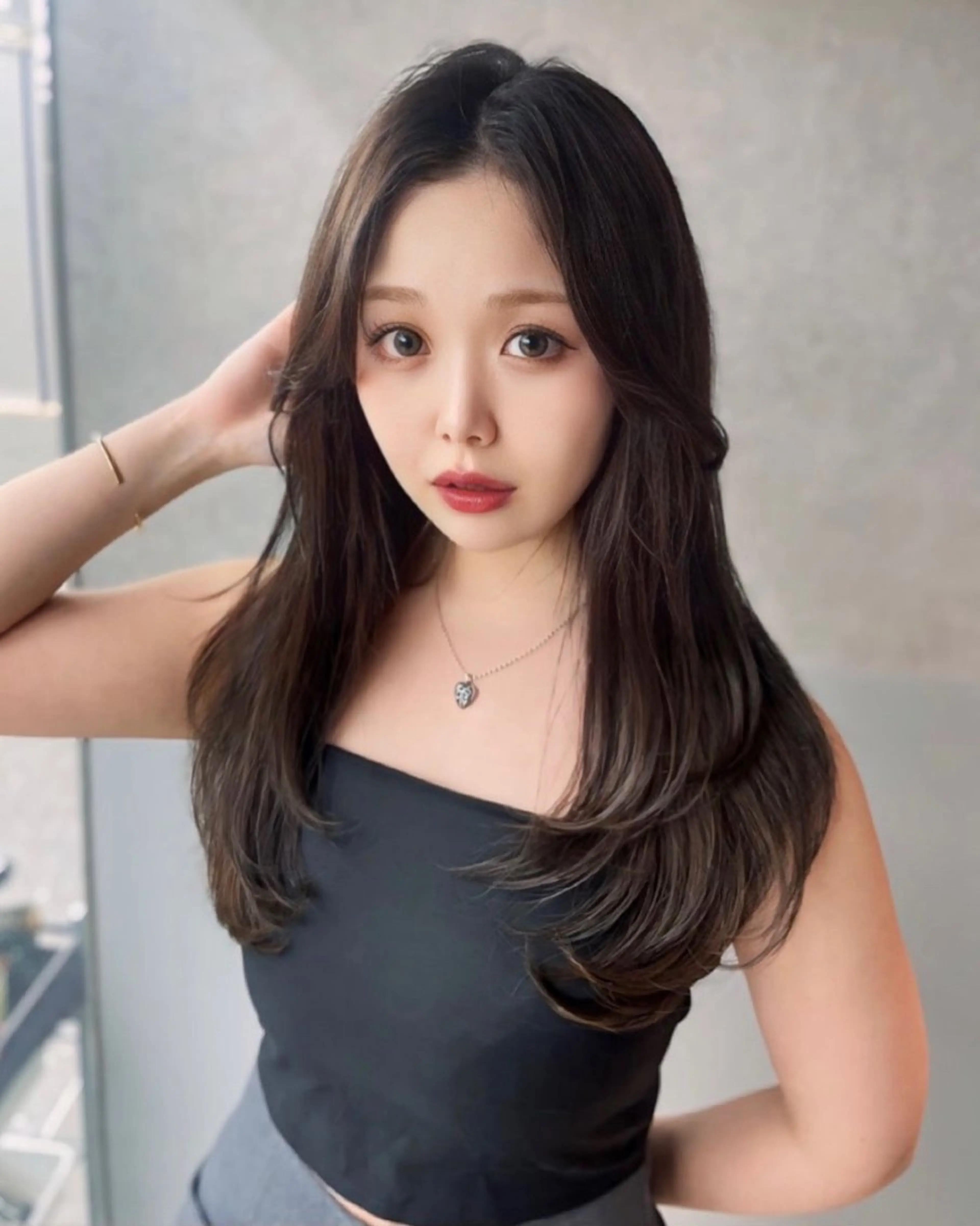 セミロング カラー 韓国ヘア/レイヤー Londエレンのヘアスタイル