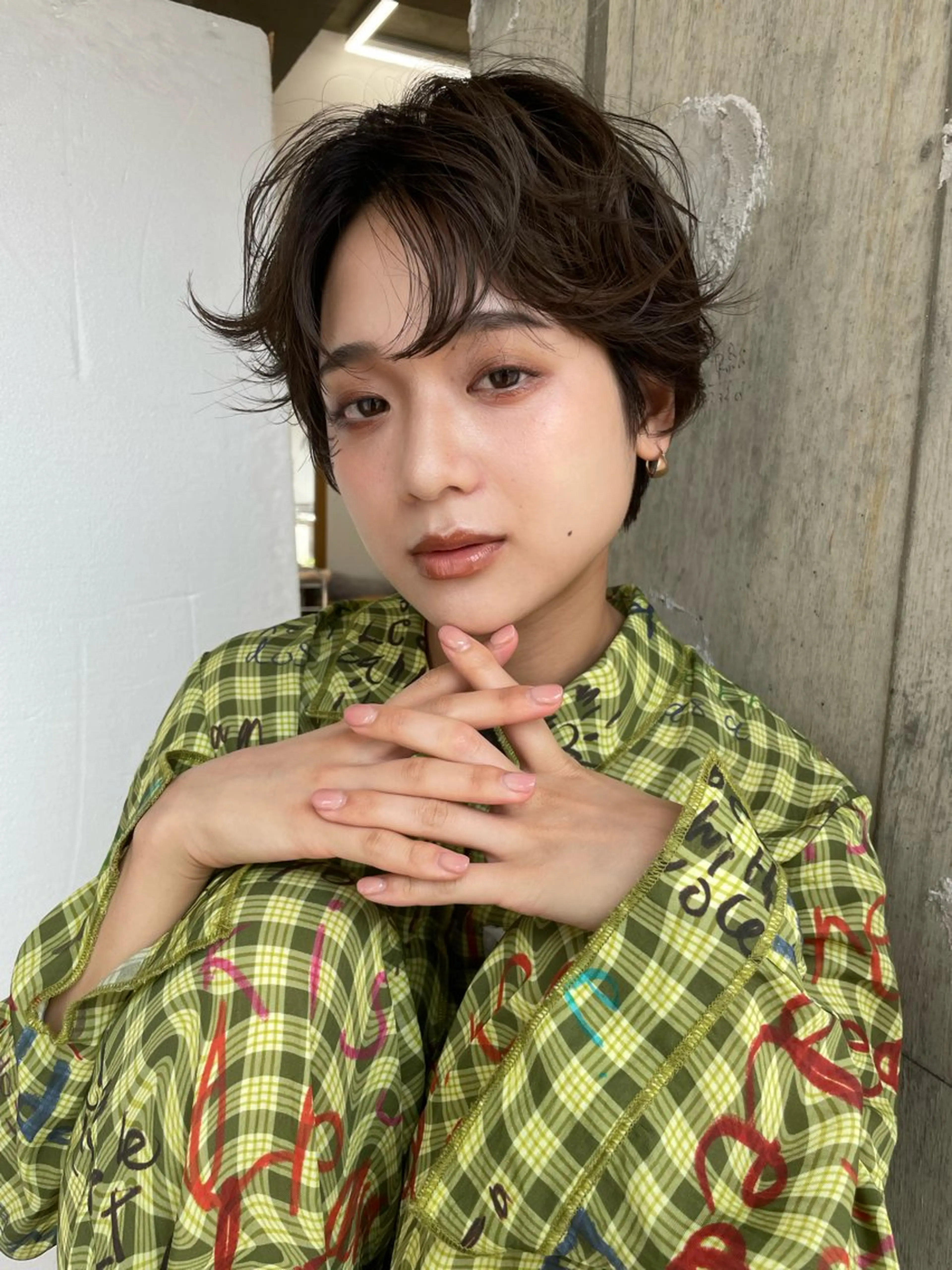 ショート パーマ 垢抜けパツっとボブ/ SAHO / OAKのヘアスタイル