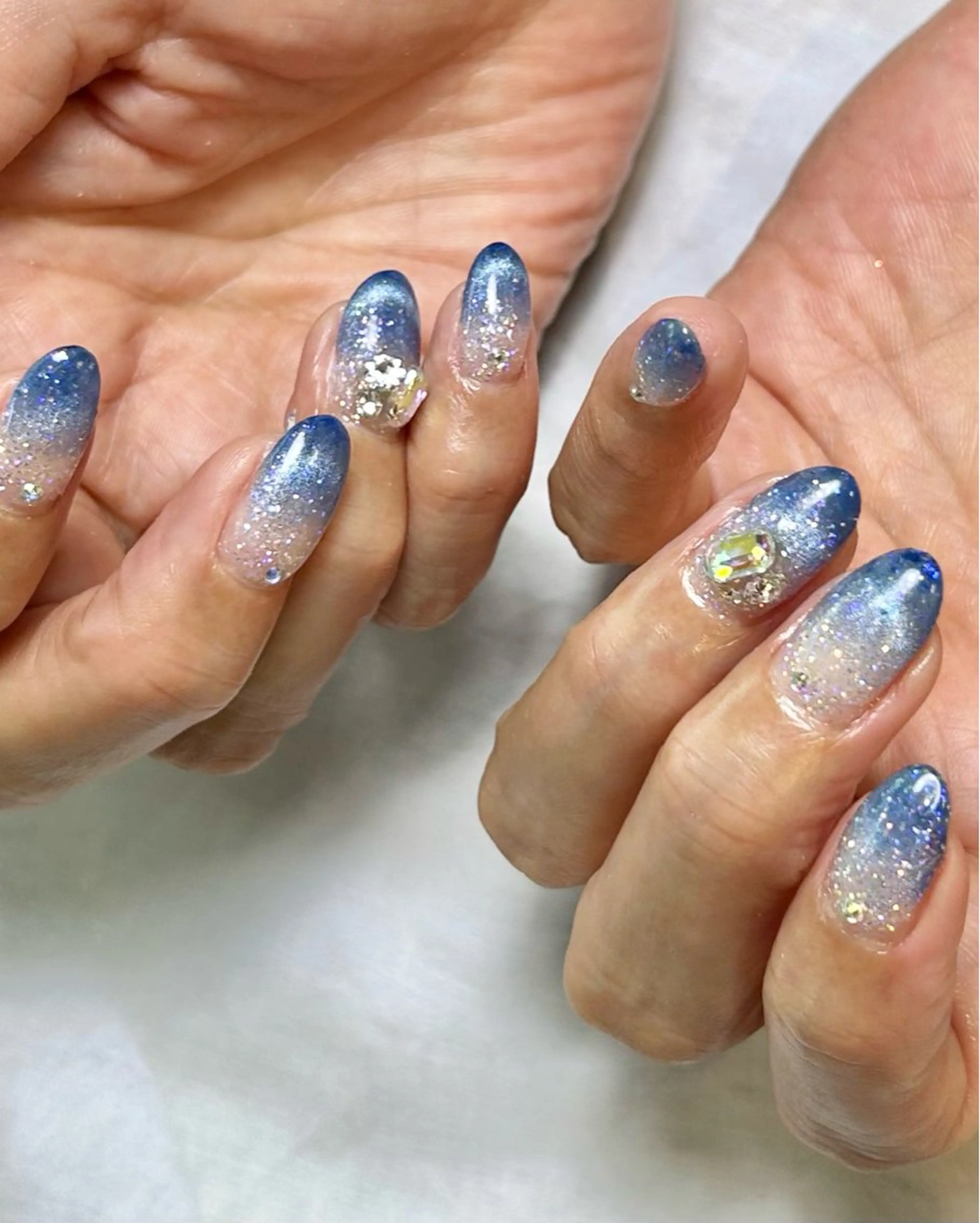 ネイル ブルー ハンドネイル Reflection marikoのネイルデザイン