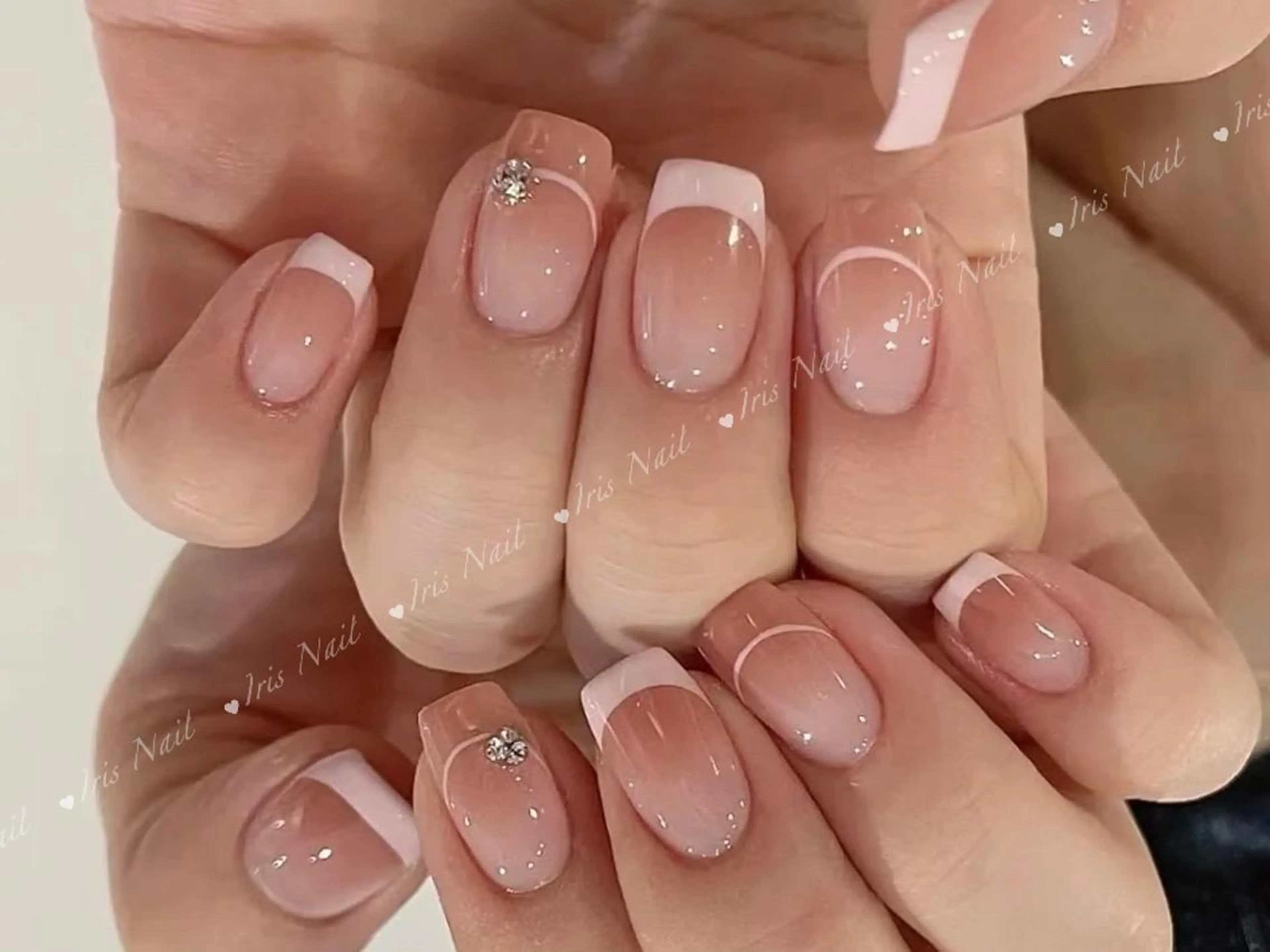 ネイル フレンチネイル グラデーション ピンク ハンドネイル ハンドケア IRIS NAIL大塚のネイルデザイン